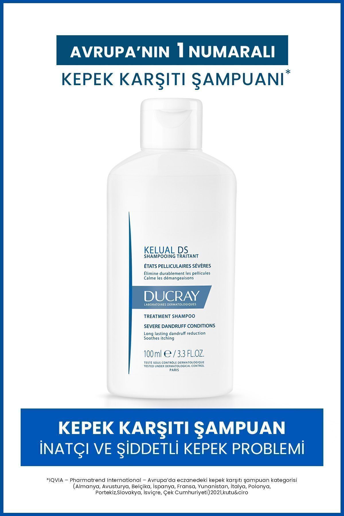 Ducray Kelual DS Şampuan İnatçı ve Şiddetli Kepek Karşıtı Şampuan 100ml