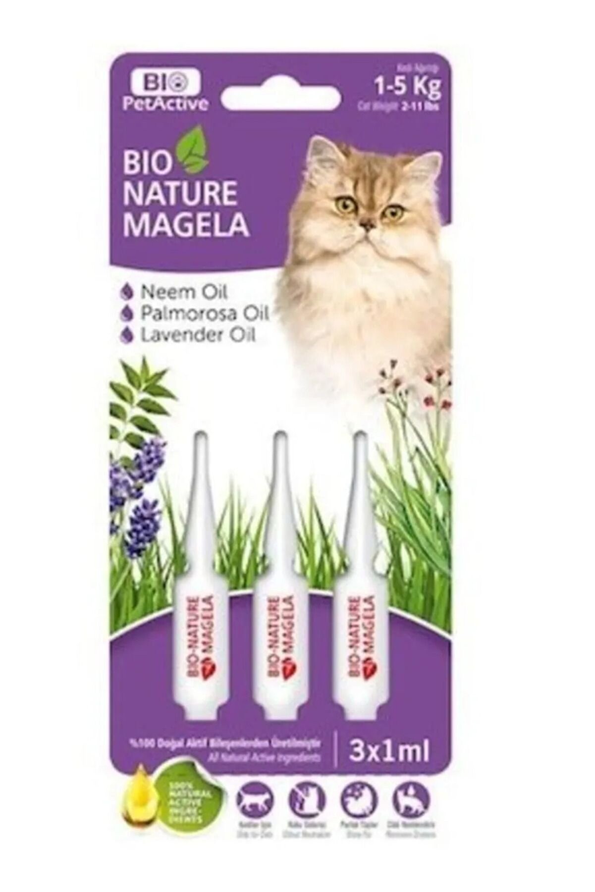 PETS & OTHERS Bio Nature Magela Kedi Pire Bit Damla 1-5 Kg 3x5 Ml