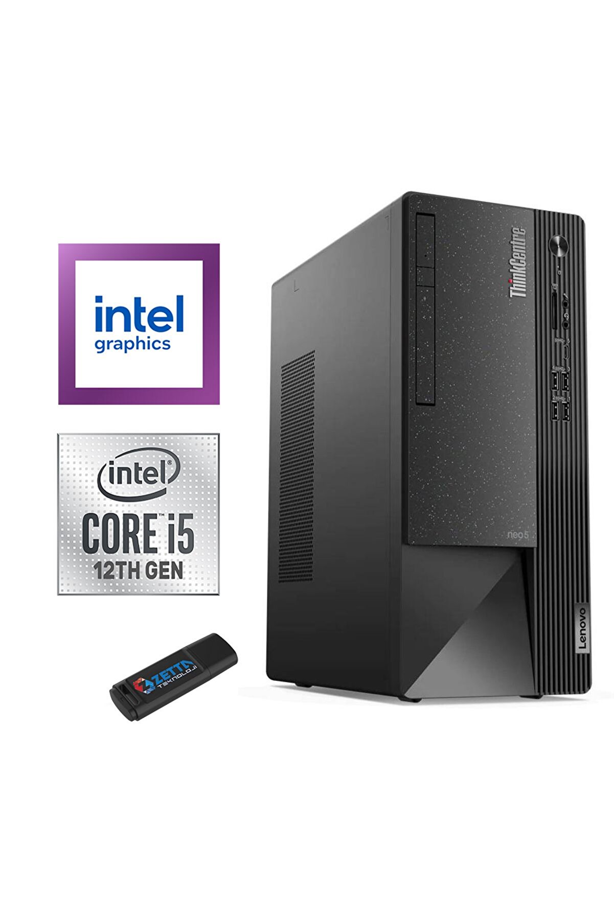 ThinkCentre neo 50T Gen4 İntel İ5 12400 8GB 512GB SSD WIN 11 Pro  12JB005DTR42