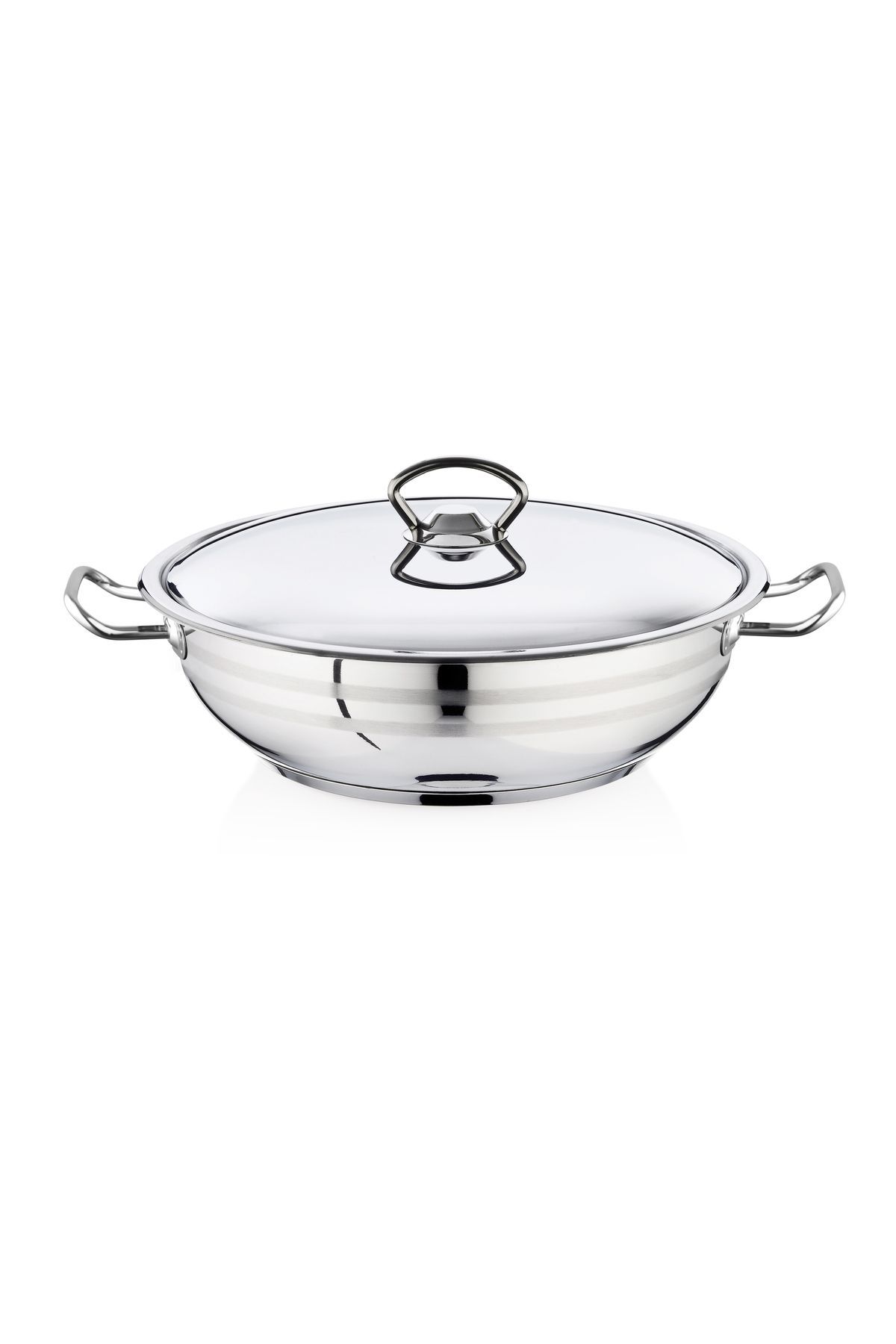 Bestinox 40x15 Cm Flanşlı Kulp Çelik Kapaklı Çelik Kısa Tencere-18 Litre