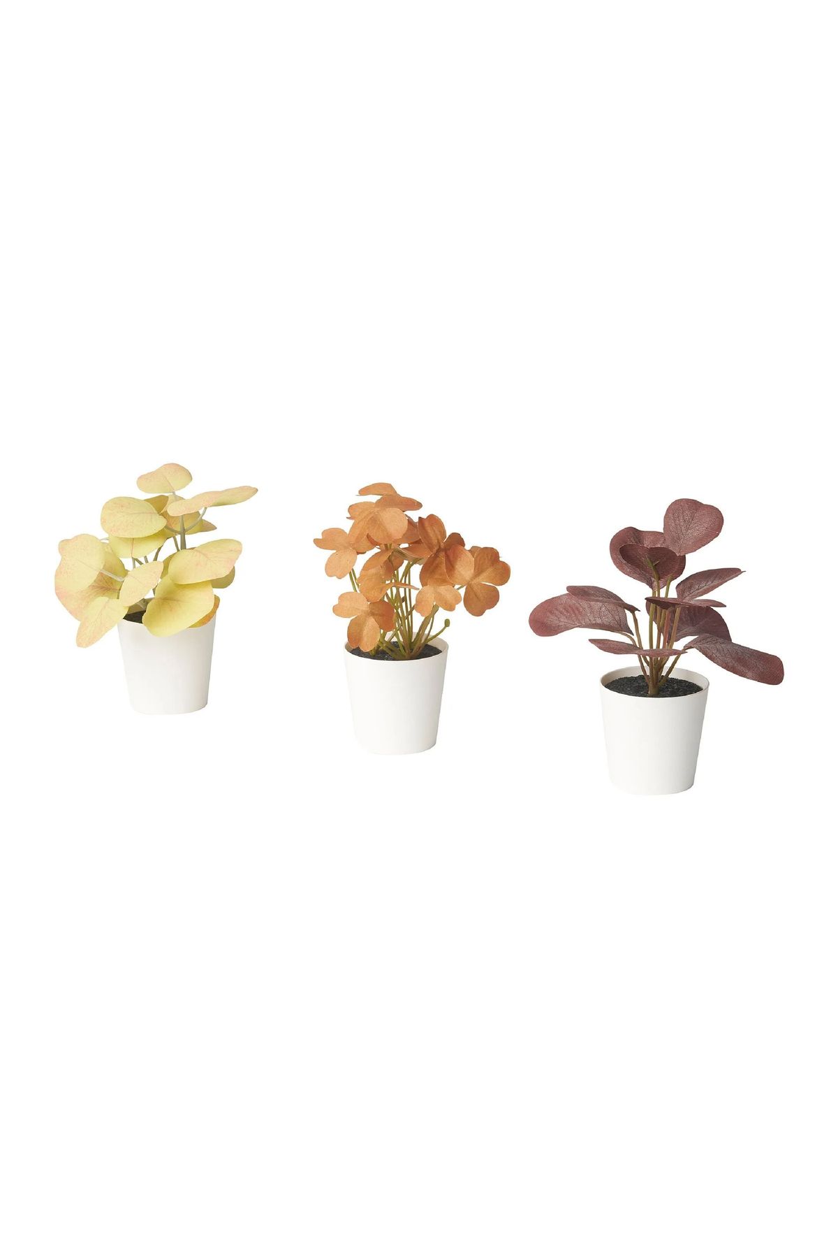 IKEA Fejka Saksılı Yapay Bitki, sarı-pembe, 6 cm, yaprak, 3 Adet Sonbahar Renkleri