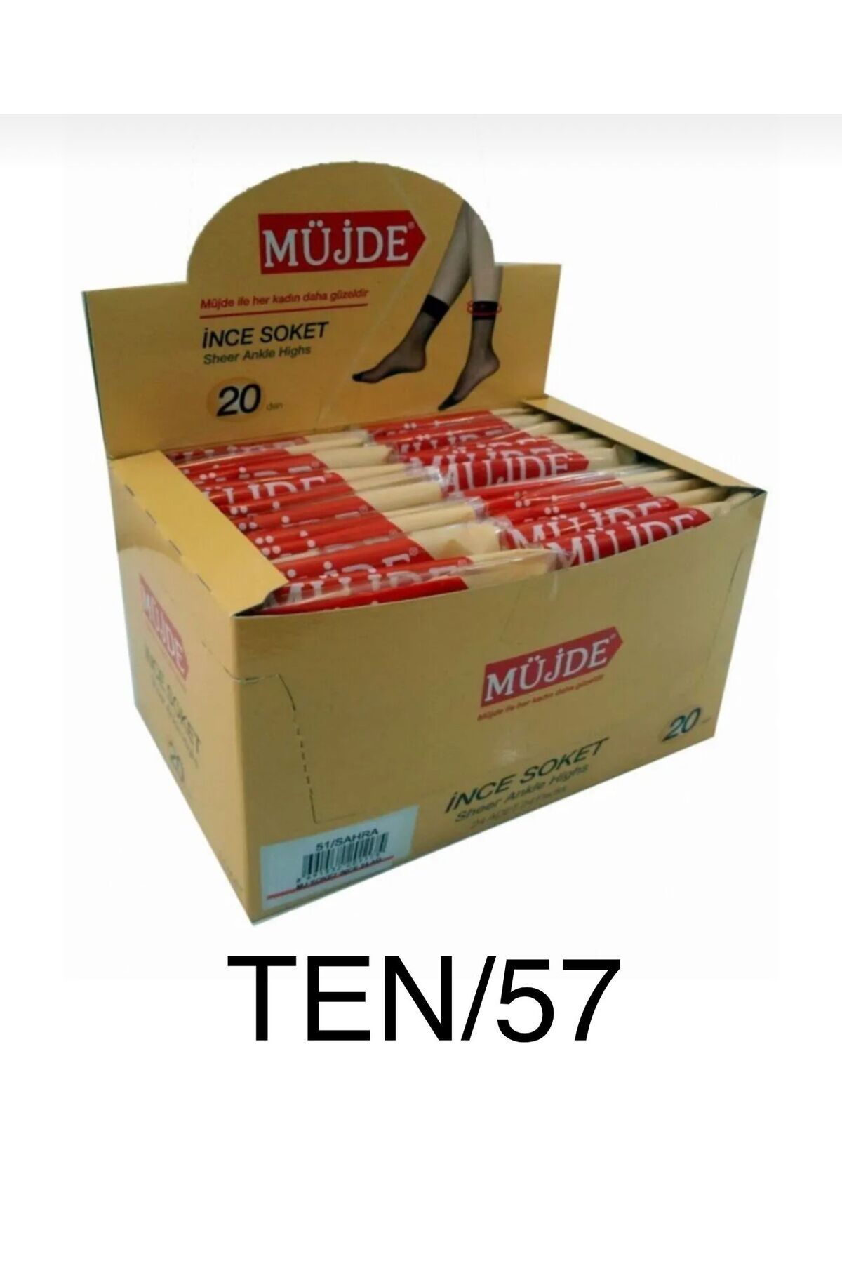 Müjde 12'li 20 Den Ince Soket Tül Çorap