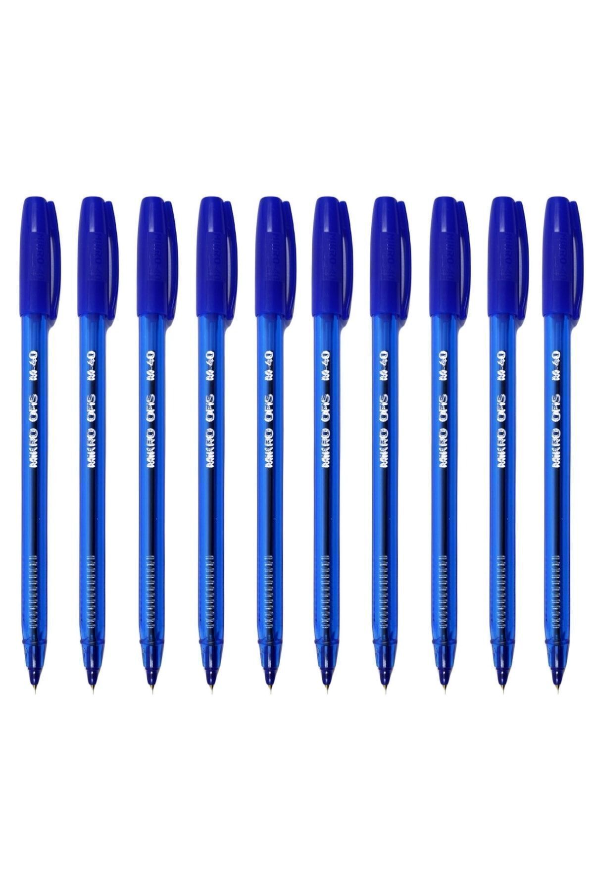 Mikro M-40 Tükenmez Kalem 1.0 Mm Mavi 10 Adet