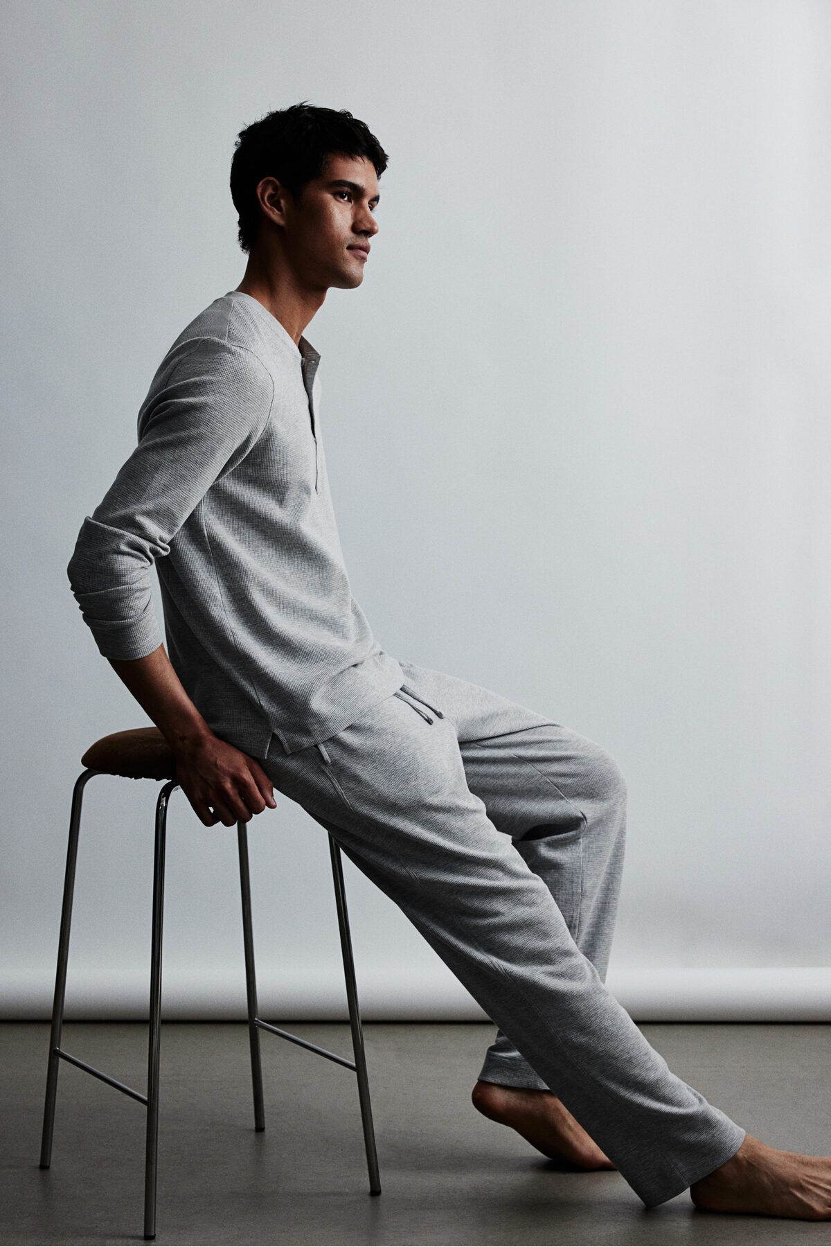 H&M Regular Fit Petek Dokulu Pijama Takımı