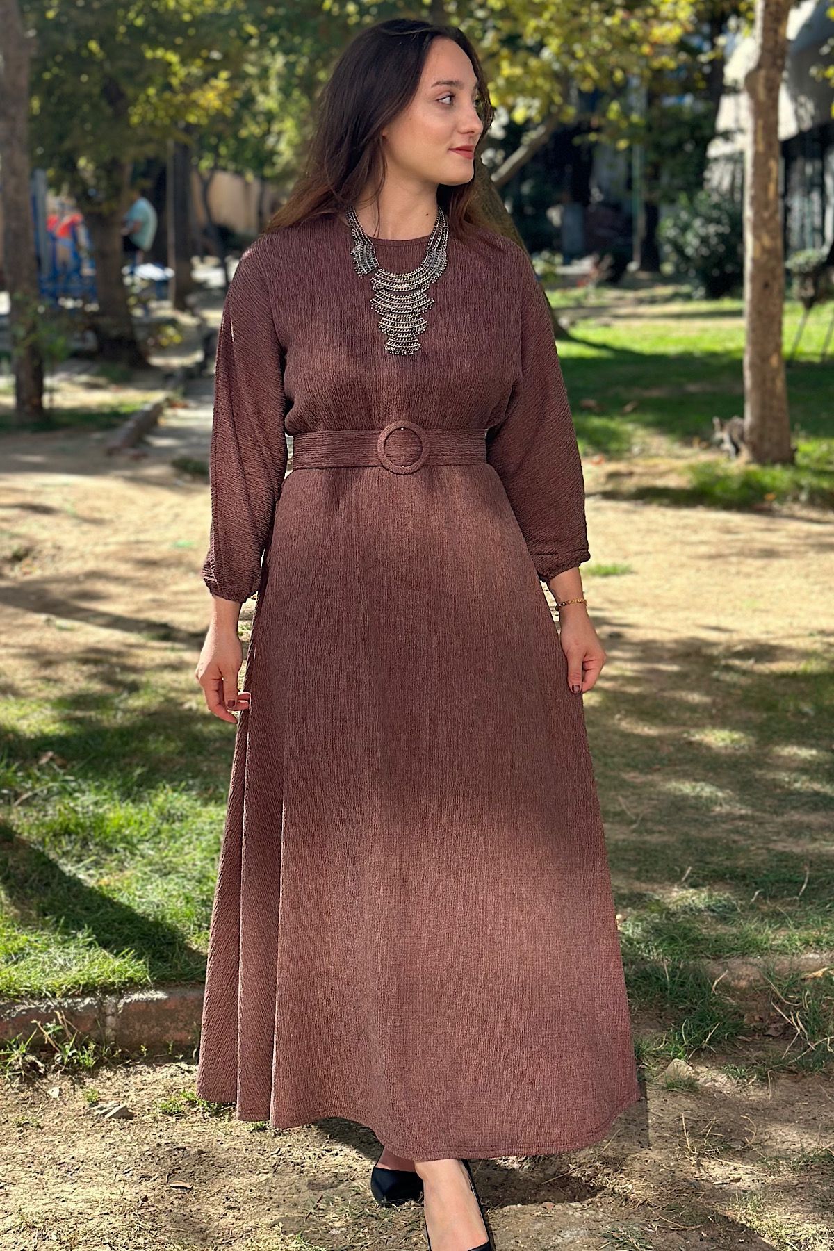 Moda Gülse Burgu Kumaş Elbise