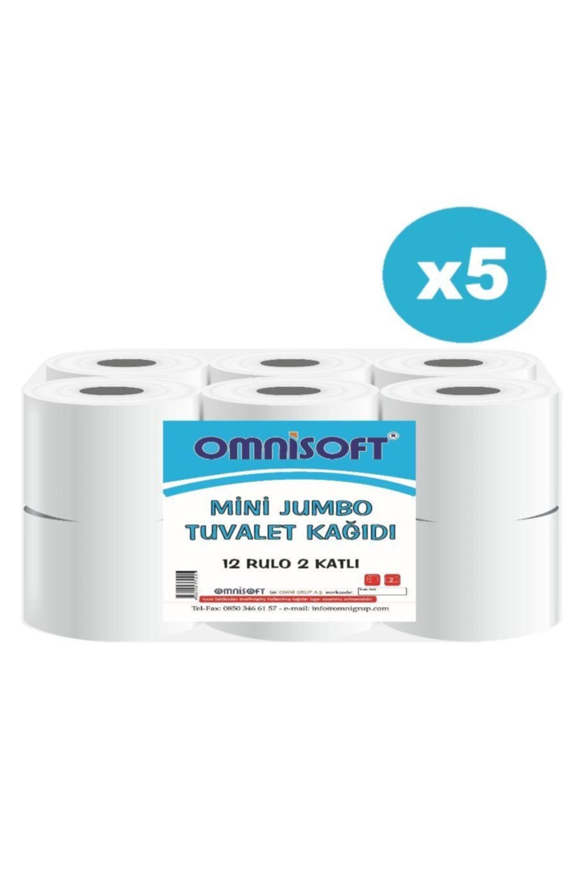 Omnisoft 5 Koli Mini Jumbo Tuvalet Kağıdı 60 Rulo