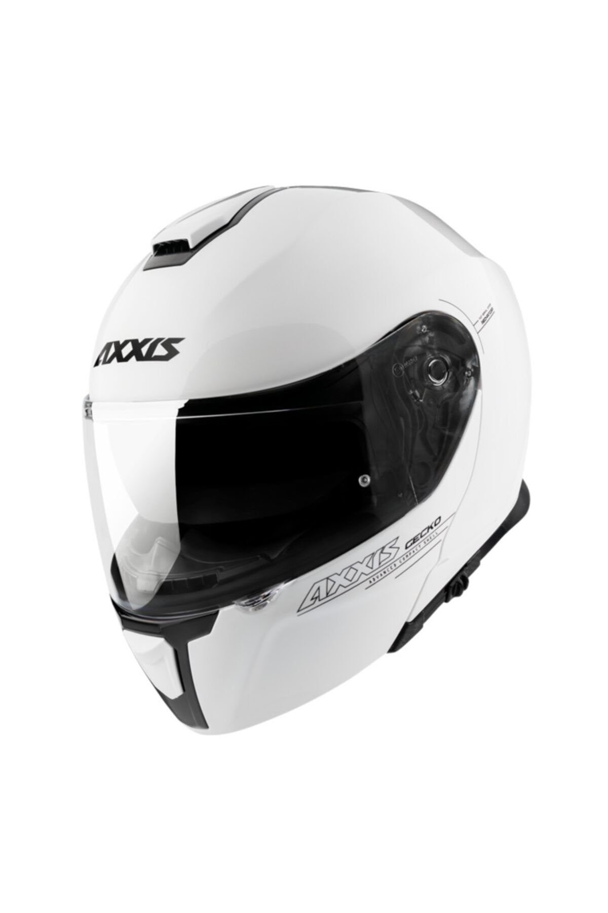 Axxis Gecko Sv Solid Parlak Beyaz Çene Açılır Motosiklet Kaskı