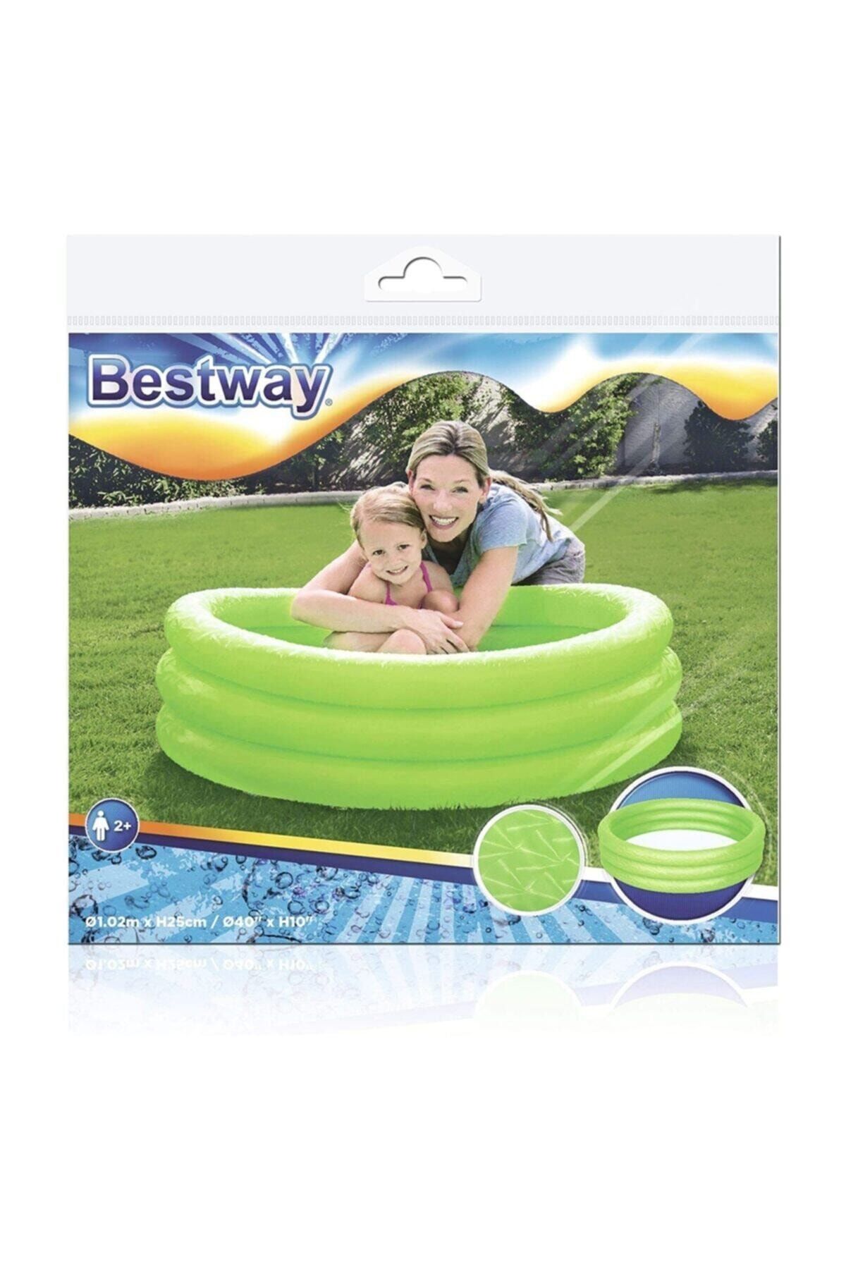 Bestway 51024 3 Boğum Renkli Şişme Havuz Çocuk Havuzu 102x25 cm