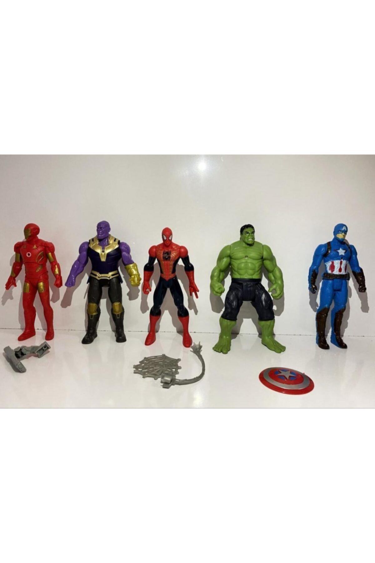 Kardelen Bade Oyuncak 5'li Orta Boy Avengers Kahramanlar Seti Figür Hulk Thanos Spider
