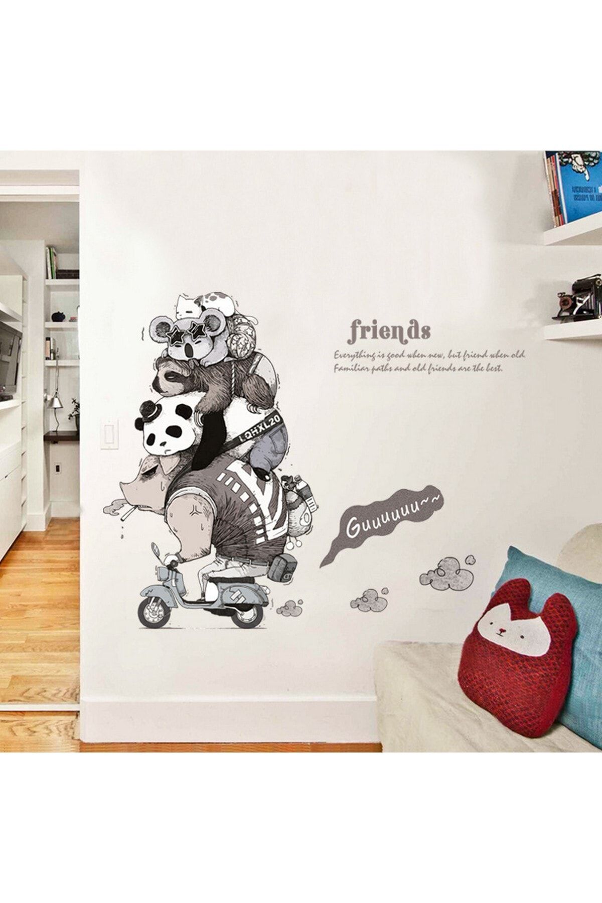 CRYSTAL KIDS Karikatür Tasarım Dost Hayvanlar Ev Salon Çocuk Odası Duvar Dekoru Sticker