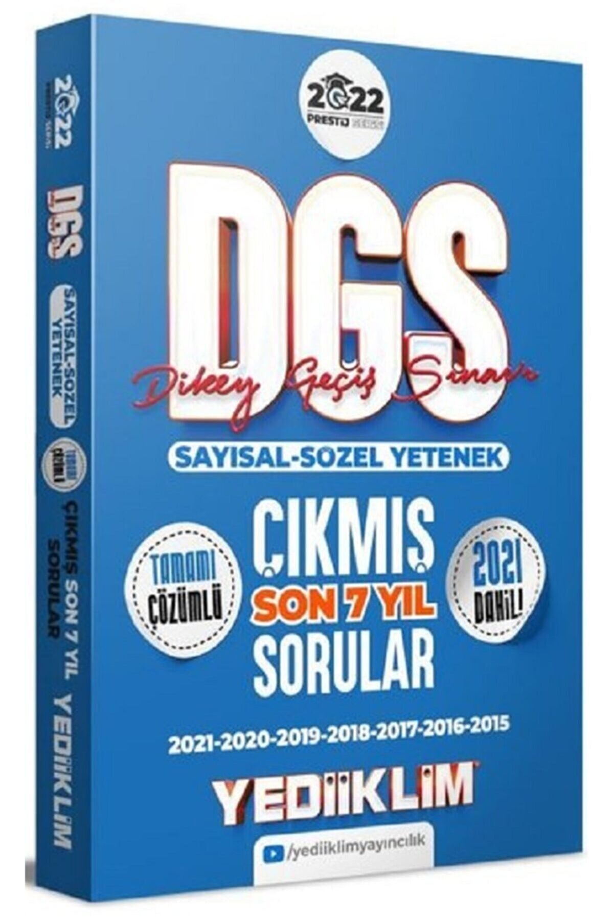 Yediiklim Yayınları Yediiklim- Dgs Prestij Serisi Tamamı Çözümlü Son 7 Yıl Çıkmış Sorular-2022-