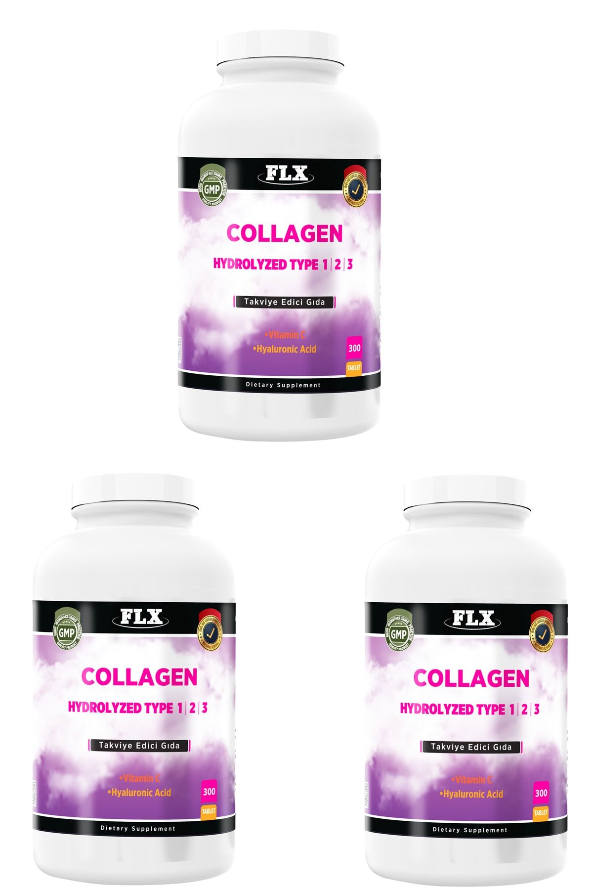 FLX Collagen Tip 1 Tip 2 Tip 3 Hyaluronik Asit Vitamin C 300 Tablet 3 Kutu