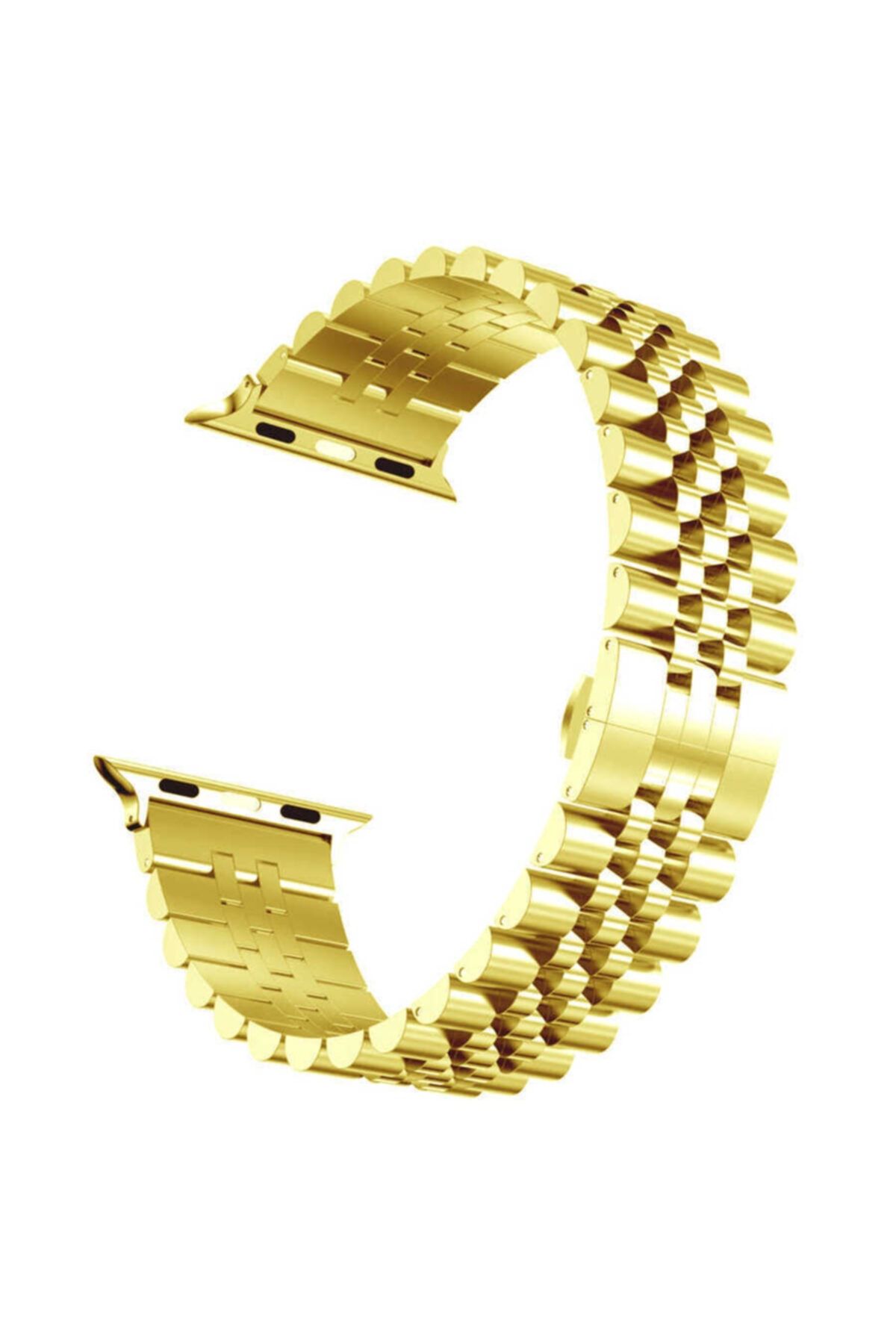 AKSESUARİZM Apple Watch 5 Uyumlu Series 40mm Kordon Metal Örgü Business Loop Gold Kordon Kayış