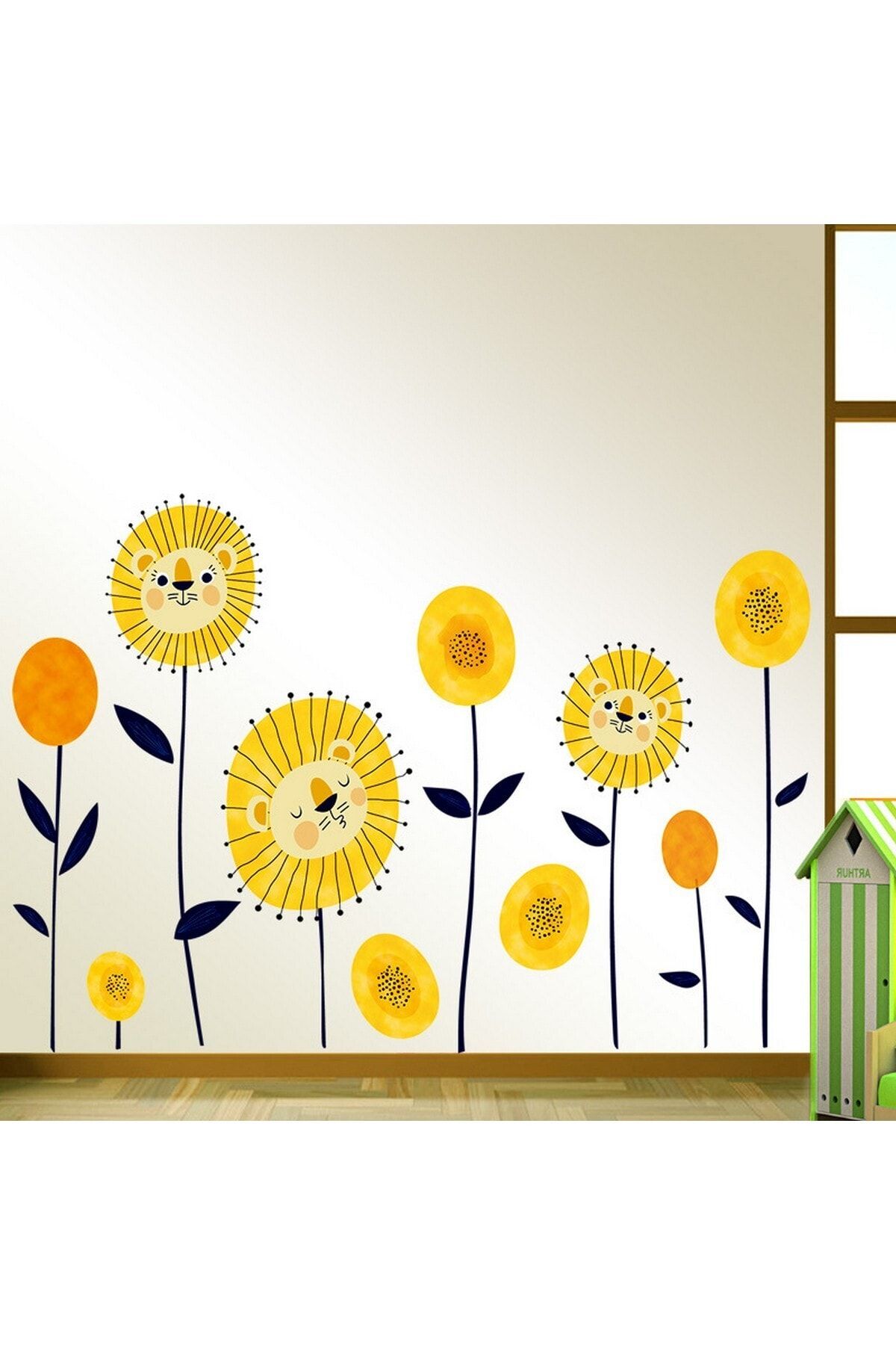 CRYSTAL KIDS Ayıcıklı Ayçiçekleri Güneş Günebakan Bebek Ve Çocuk Odası Duvar Dekoru Sticker Çıkartma