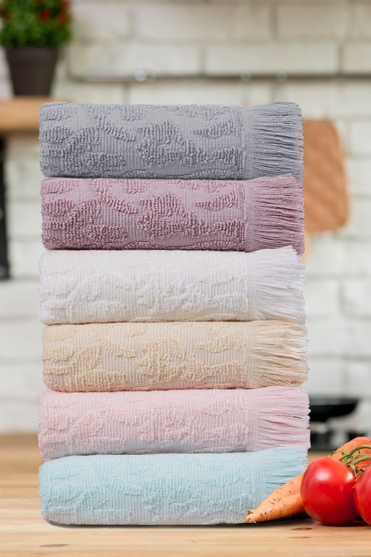 Meslina 30x50cm 6 Pieces Kitchen Towel | Drying Cloth | Hand Towel HS-KITCHEN
