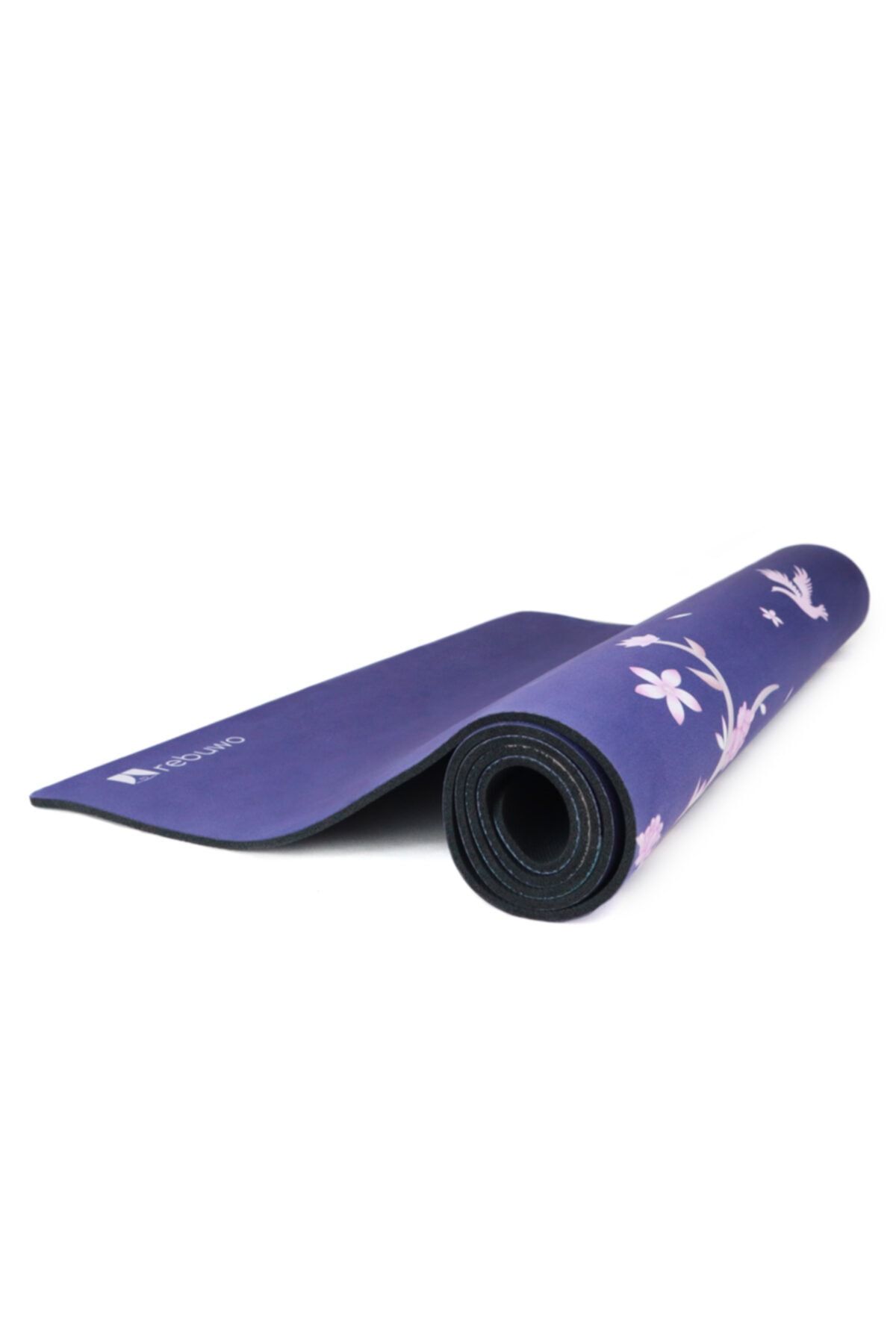 Rebuwo Kaydırmaz 5mm Süet Çocuk Doğal Kauçuk Yoga Mat Pilates Matı Mor 136 X 62 Cm