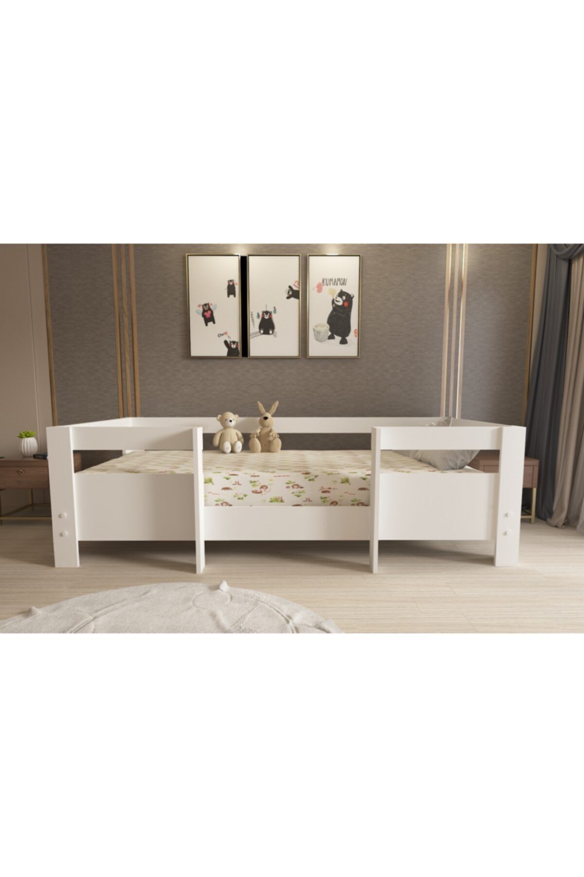 Herseycik Ninnimo Bebek Odası Yatağı Montessori Beyaz Mdf 90x190 Yatak Uyumlu Karyola