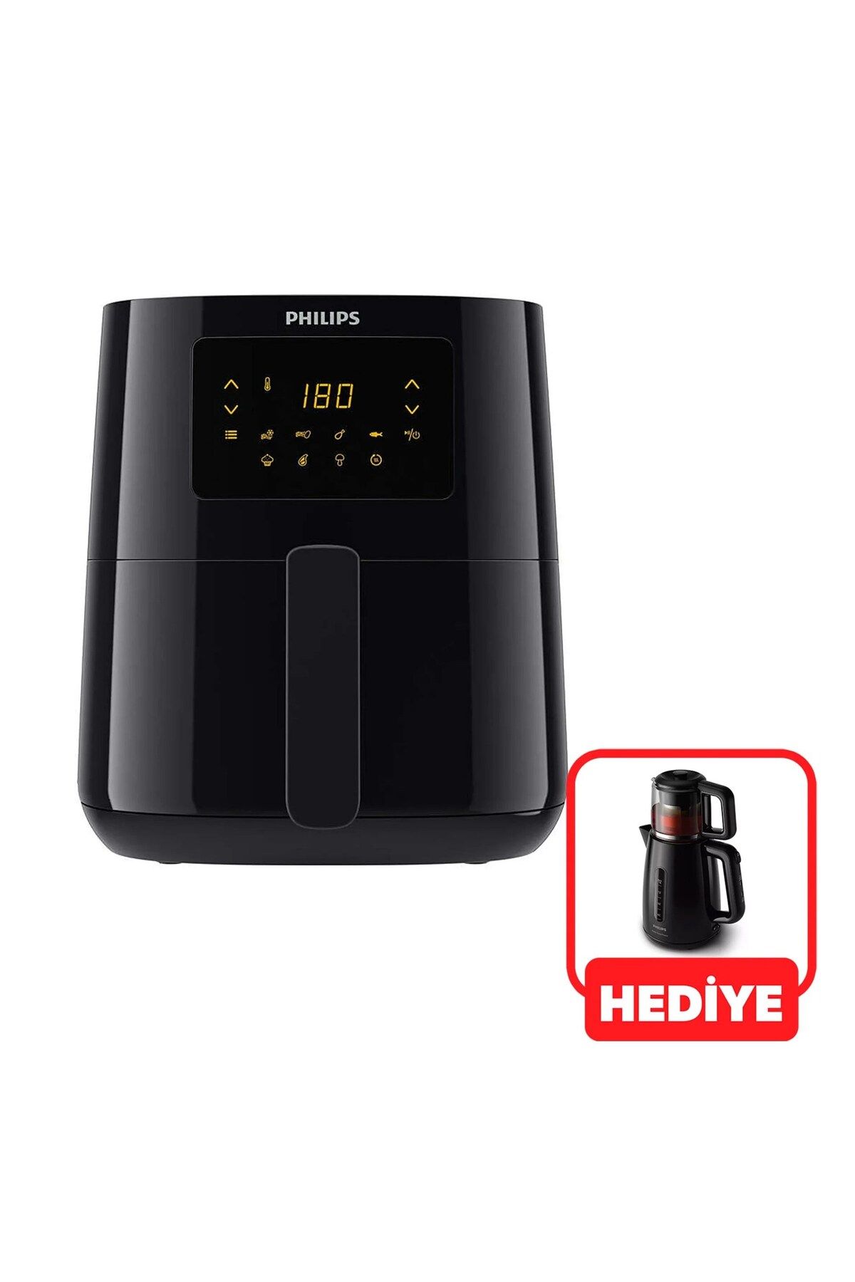 Philips HD9252/90 Essential Airfryer Fritöz +Philips HD7301/00 1700 W Cam Demlikli Çay Makinesi