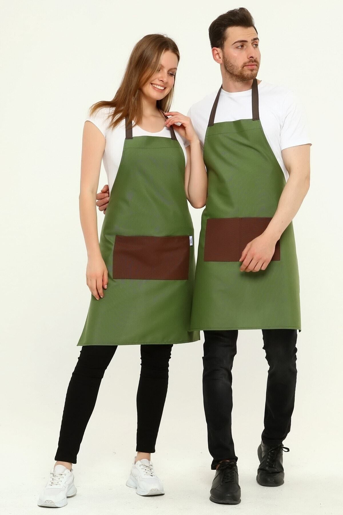 Monki Haus Mutfak Chef Ressam ve Çiçekçi Önlükleri Leke Tutmaz Siyah Önlük