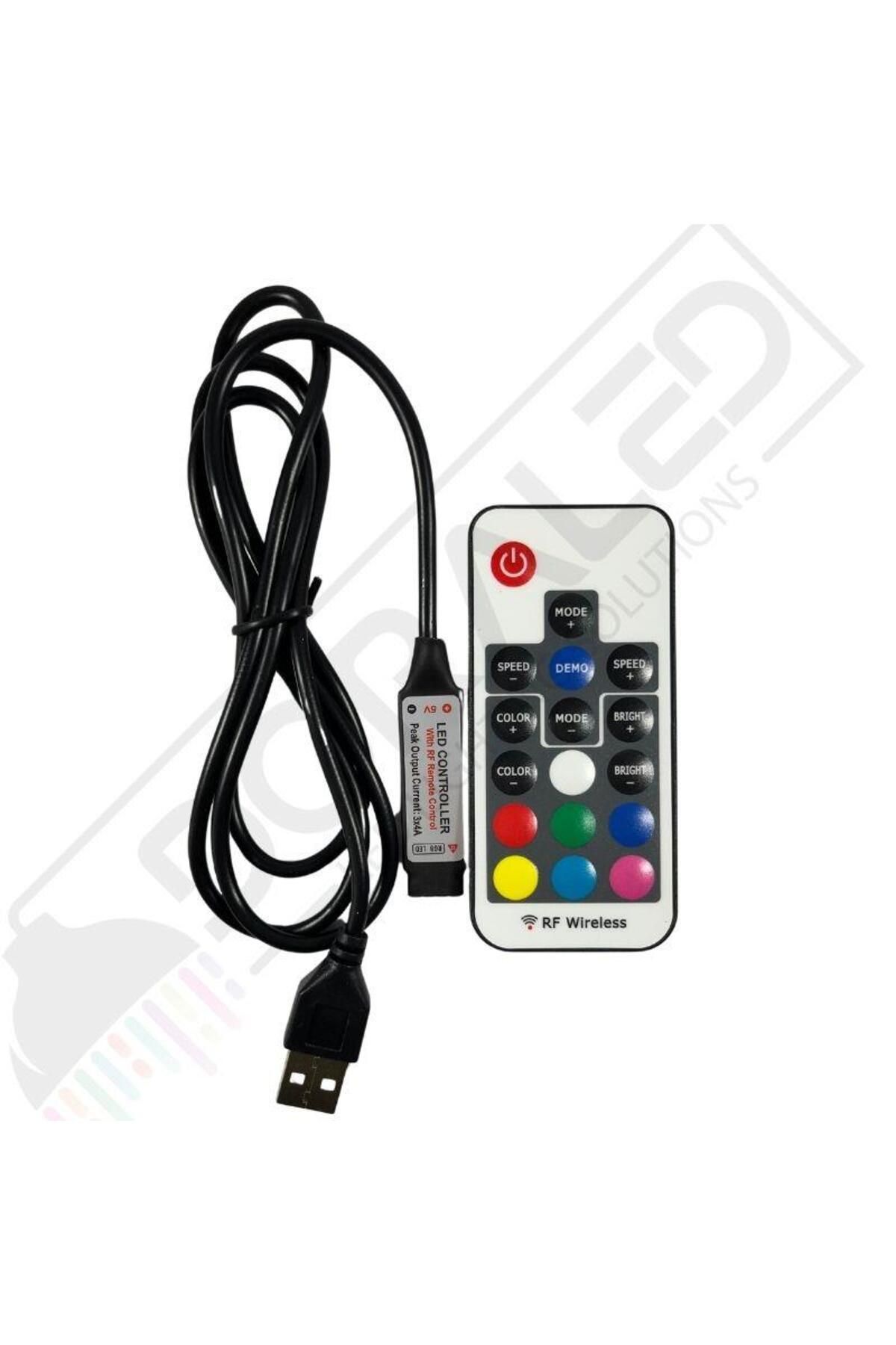 DORA LED Rgb Kontrol Modülü Rf Usb Giriş 5-24 Volt Led Şerit Için