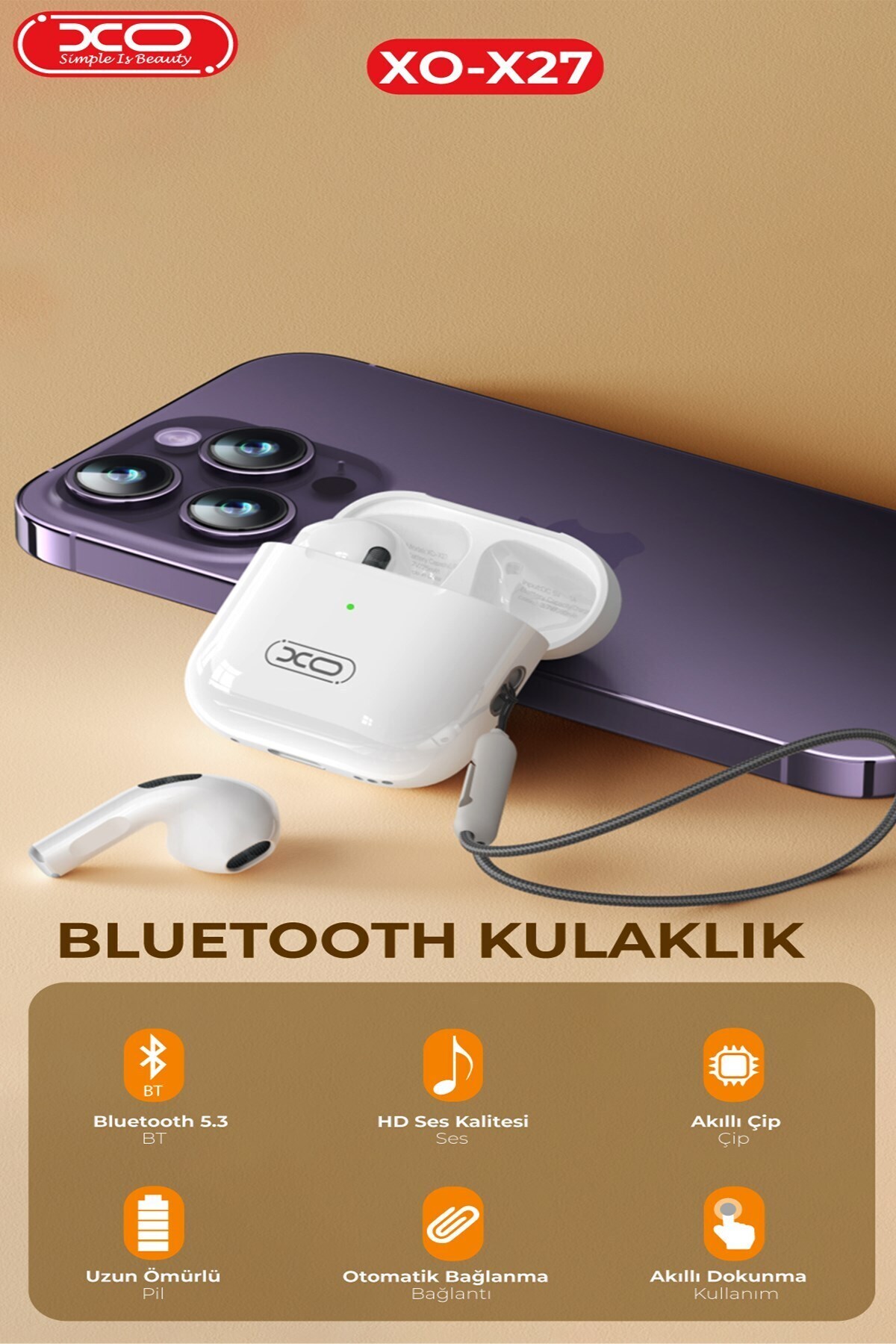 Xo -X27 Stereo Ios Android Uyumlu V5.3 Bluetooth Kulaklık