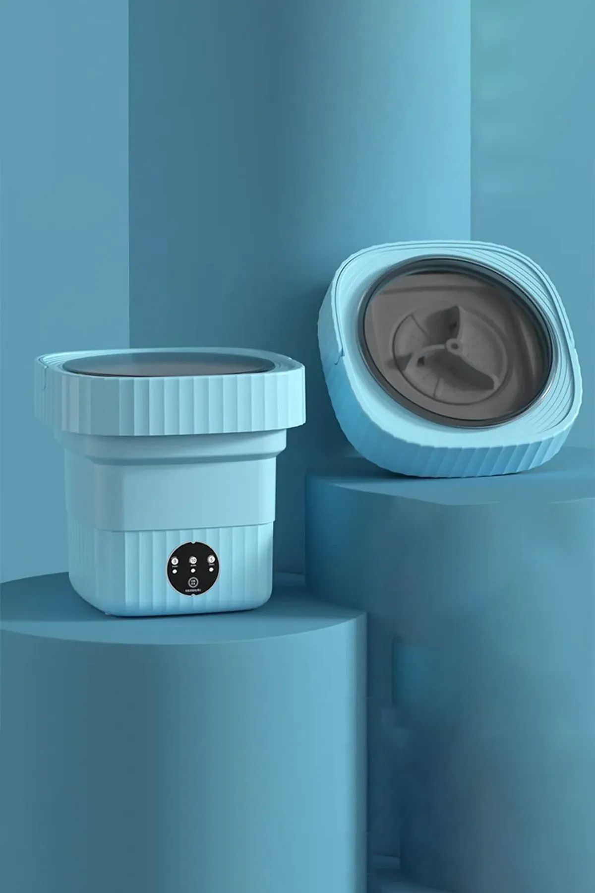 CMT Katlanır Mini Çamaşır Makinesi Mavi 6 Litre