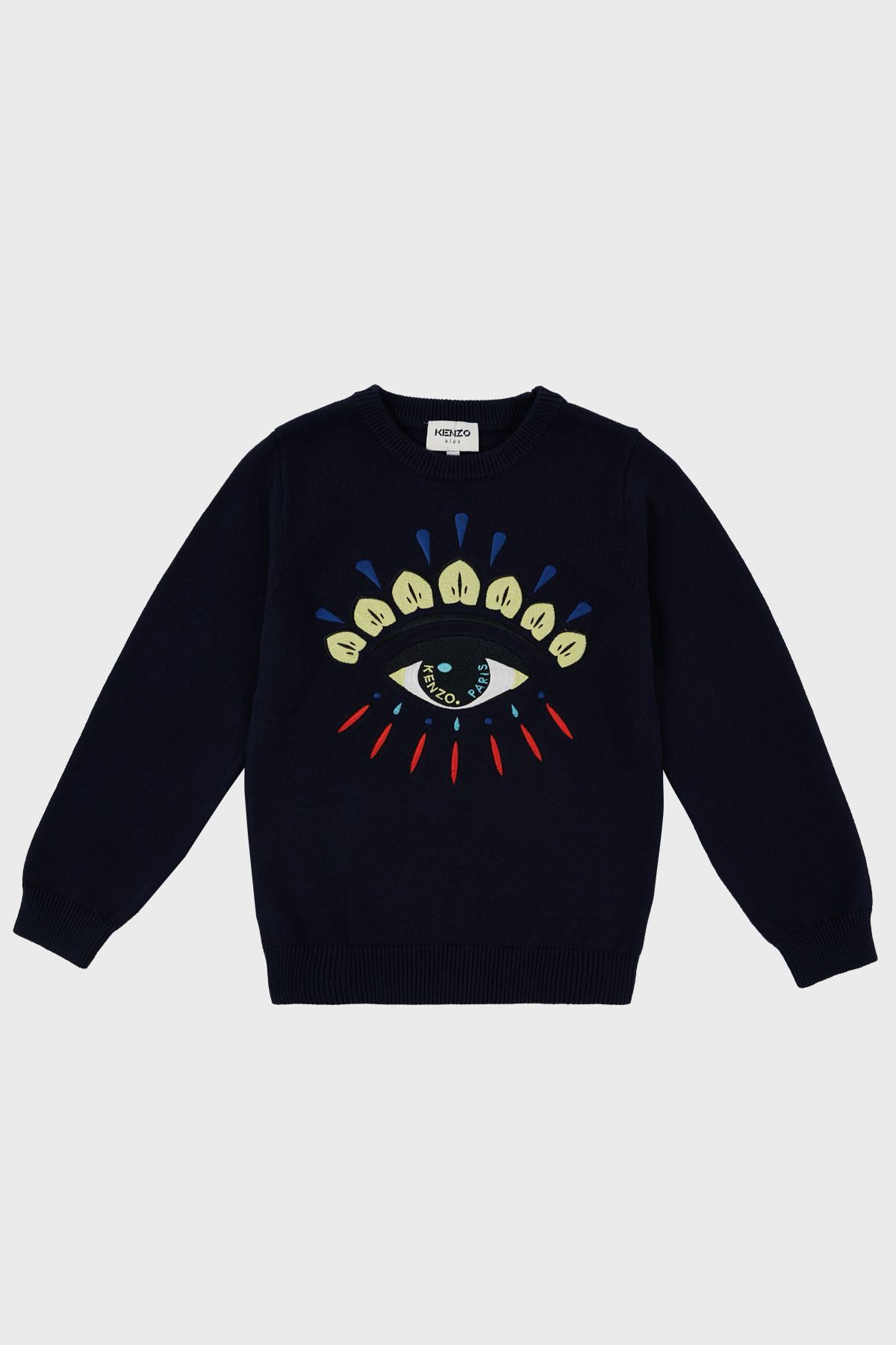Kenzo Pamuk ve Kaşmir Karışımlı Çocuk Kazak K25725 868 SWEAT K25725/868 ELECTRIC BLUE