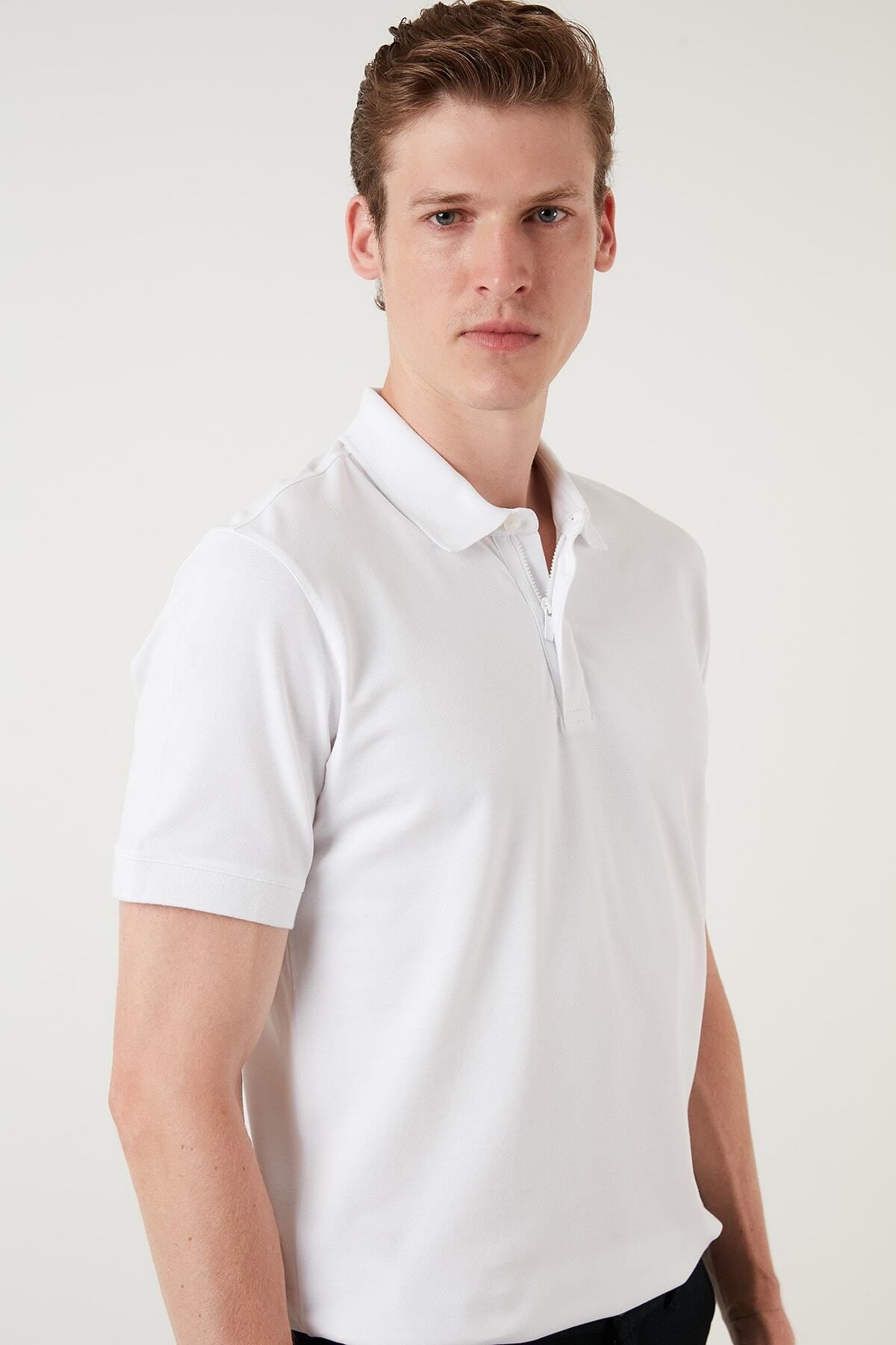 Exxe Pamuklu Regular Fit Düğme Ve Fermuarlı Polo T Shirt Erkek Polo Ex601