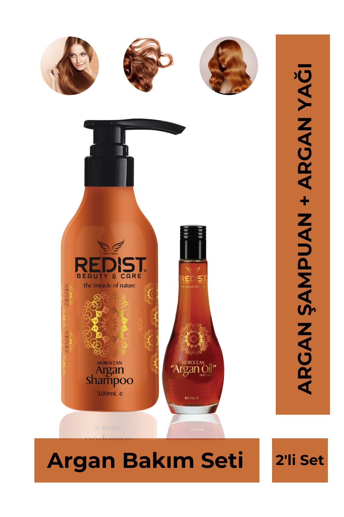 Redist Argan Şampuan 500 Ml + Argan Yağ 100 Ml