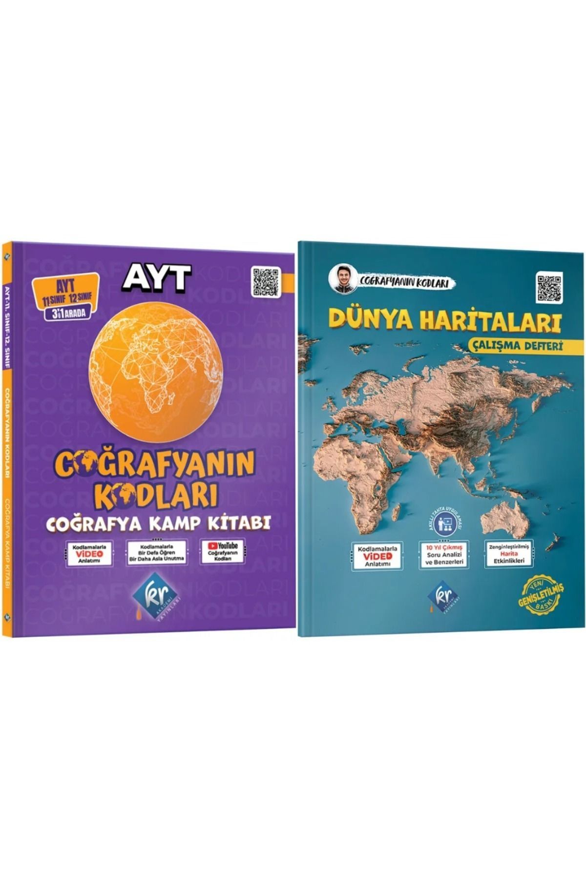 KR Akademi Yayınları Tyt 11. Sınıf 12. Sınıf Coğrafyanın Kodları Kamp Kitabı & Coğrafyanın Kodları Dünya Haritaları Seti