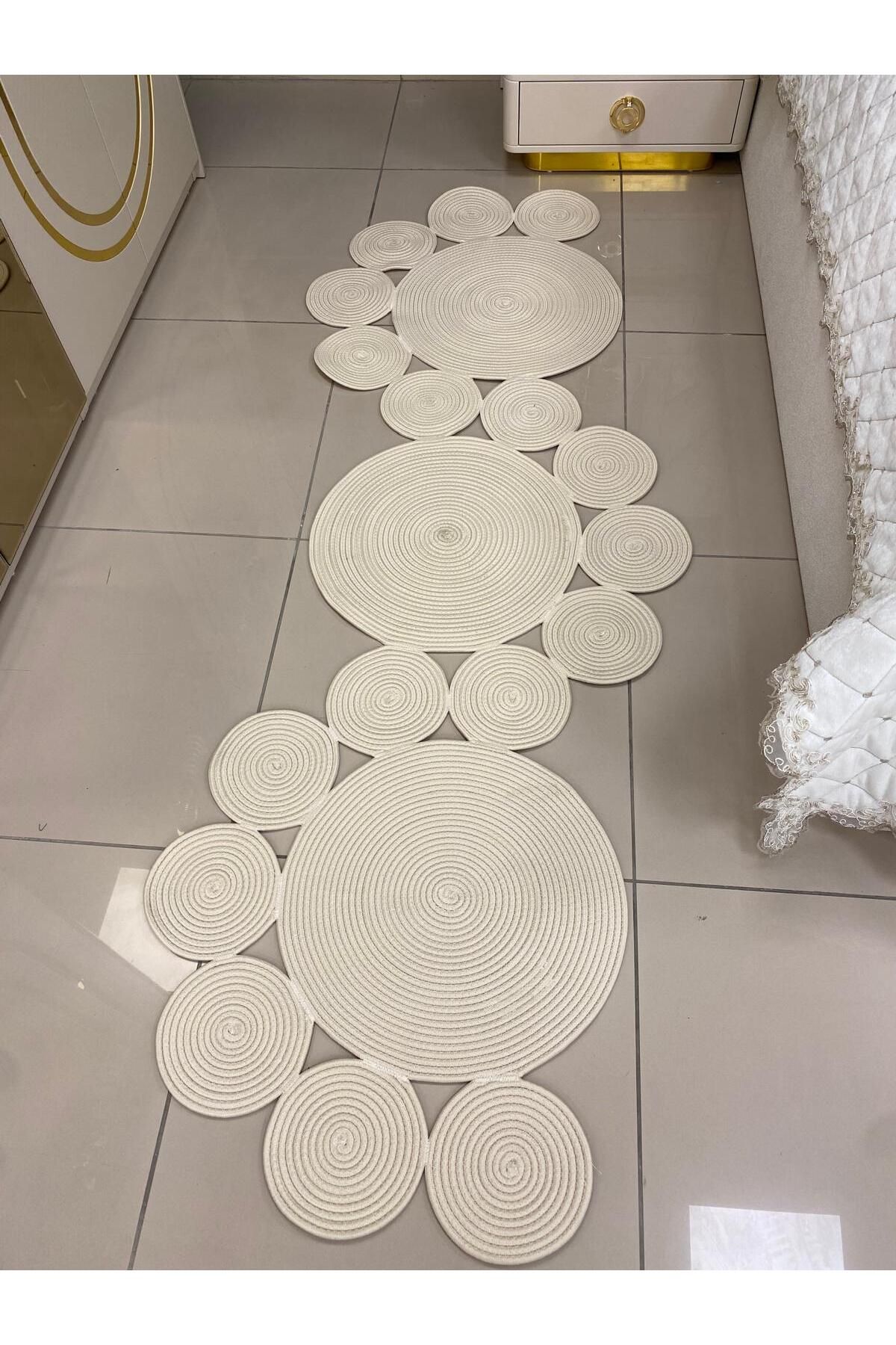 JÜTEX HOME jüt Hasır görünümlü Desenli Modern El Örgüsü sarmal Halı Kilim
