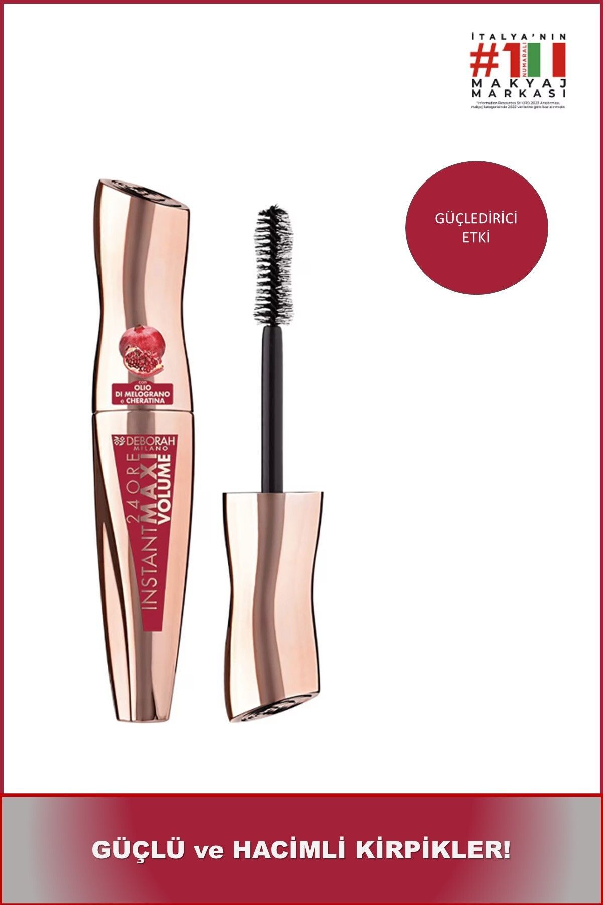 Deborah 24ore Instant Maskara Maxi Volume Pomegranate
