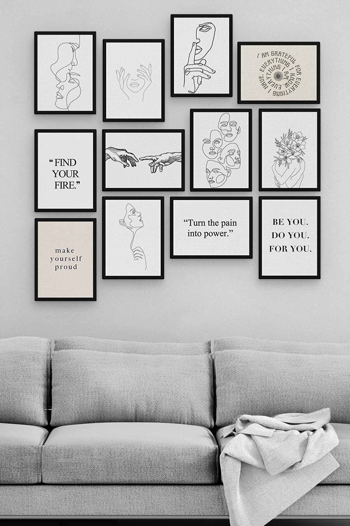 Genel Markalar Çizim 12 Parça Ahşap MDF Tablo - Zlltb202 | ₺278.60