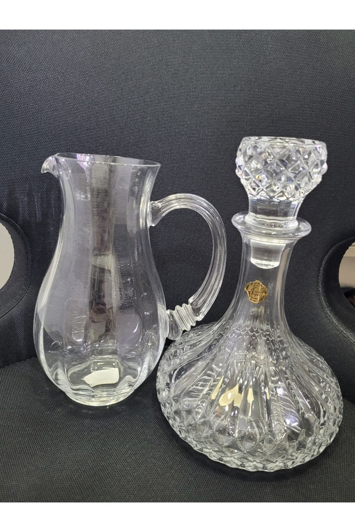 CRISTAL D'ARQUES Kristal Karaf France Genuine Lead Crystal Laburg Sürahi 1 Set