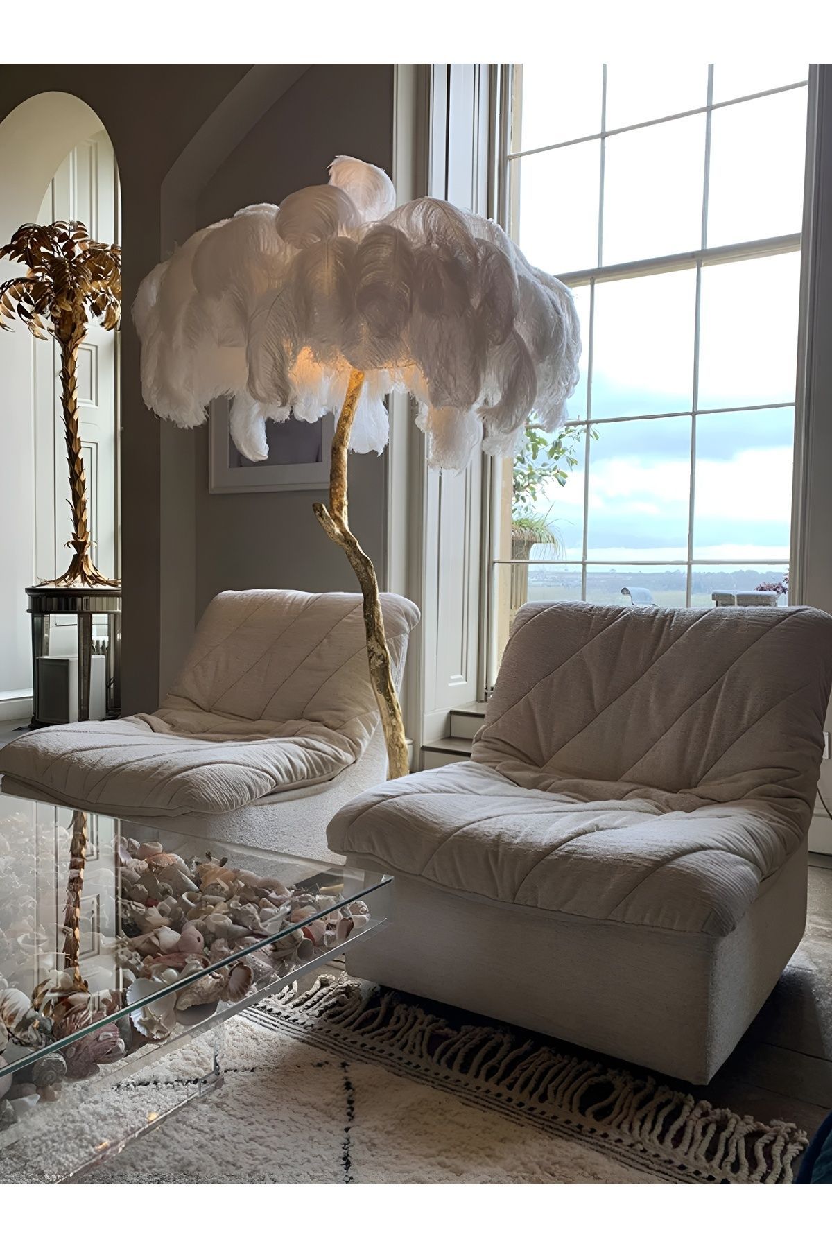 VİSENTE HOME Lambader Deve Kuşu Tüy