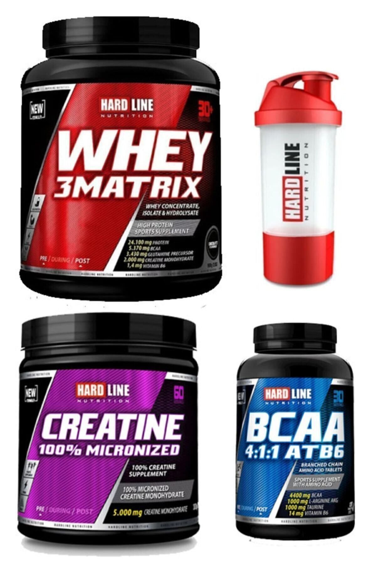 Hardline Whey 3matrix 908 G - Çikolata Bcaa 4:1:1 120 Tablet Kreatin %100 Mikronize 300 G