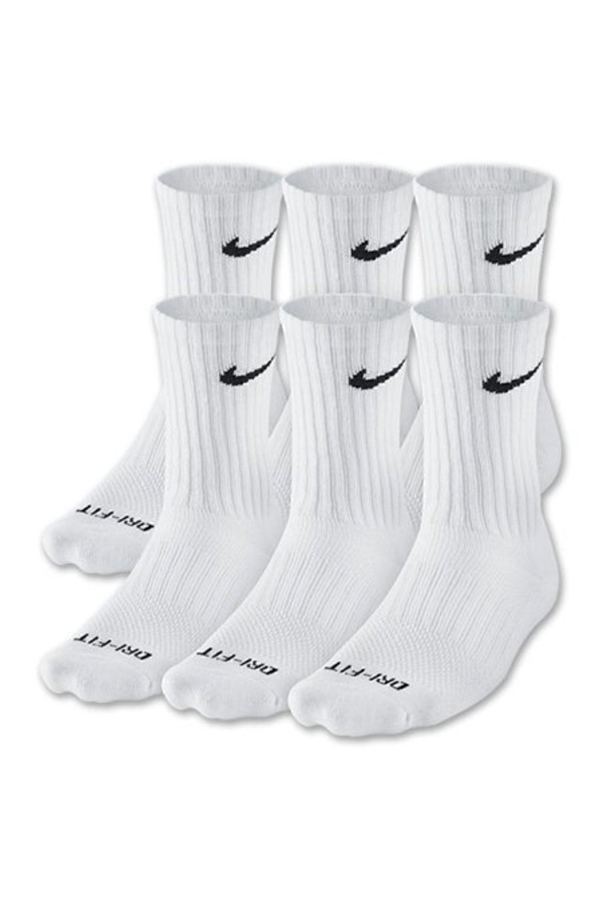 Nike Dri-fit Cushioned Crew Orta Boy Erkek Çorap Siyah/beyaz Sx4446