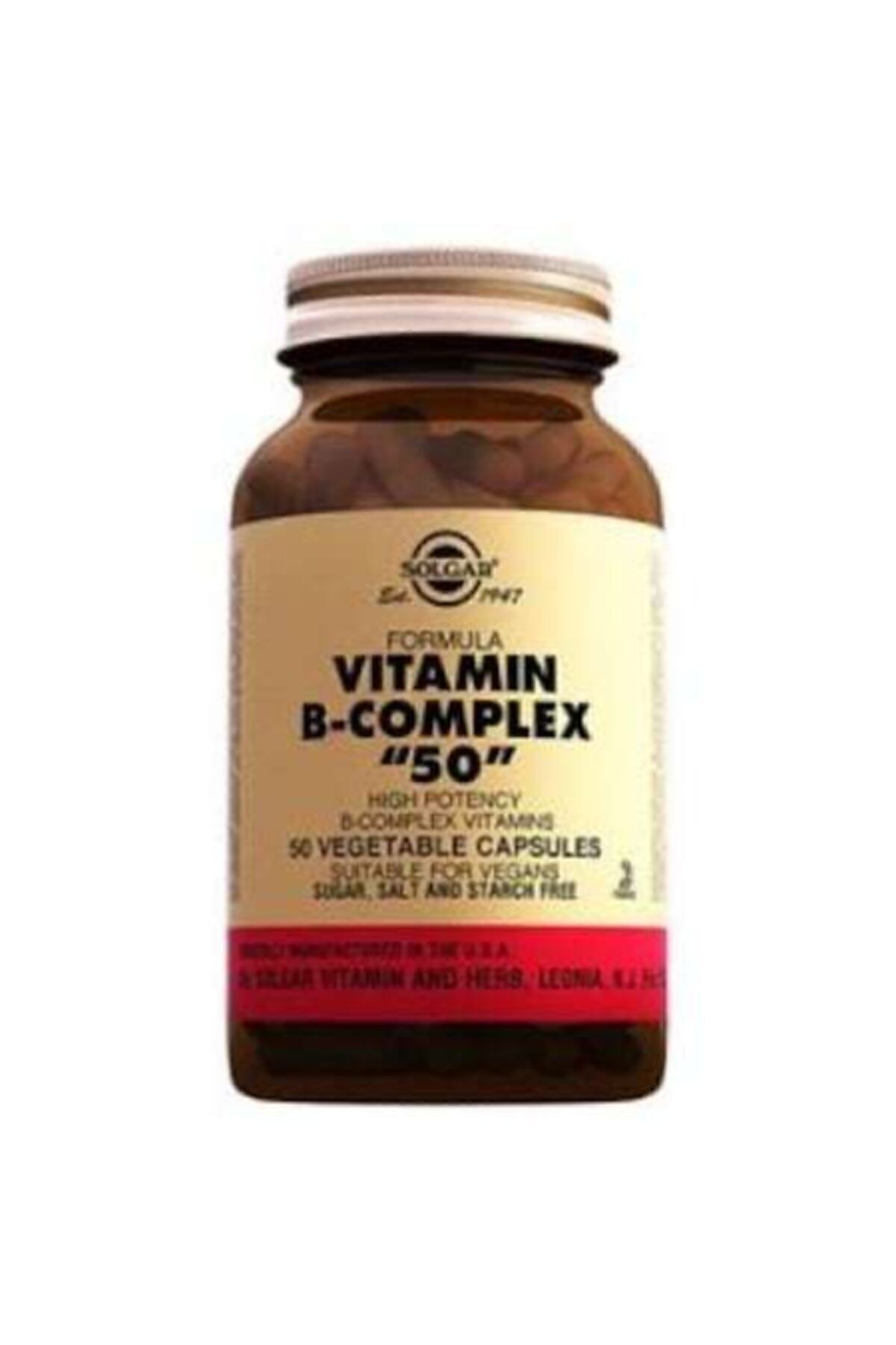 Solgar Vitamin B Complex 50 Bitkisel 50 Kapsül Skt:01/24
