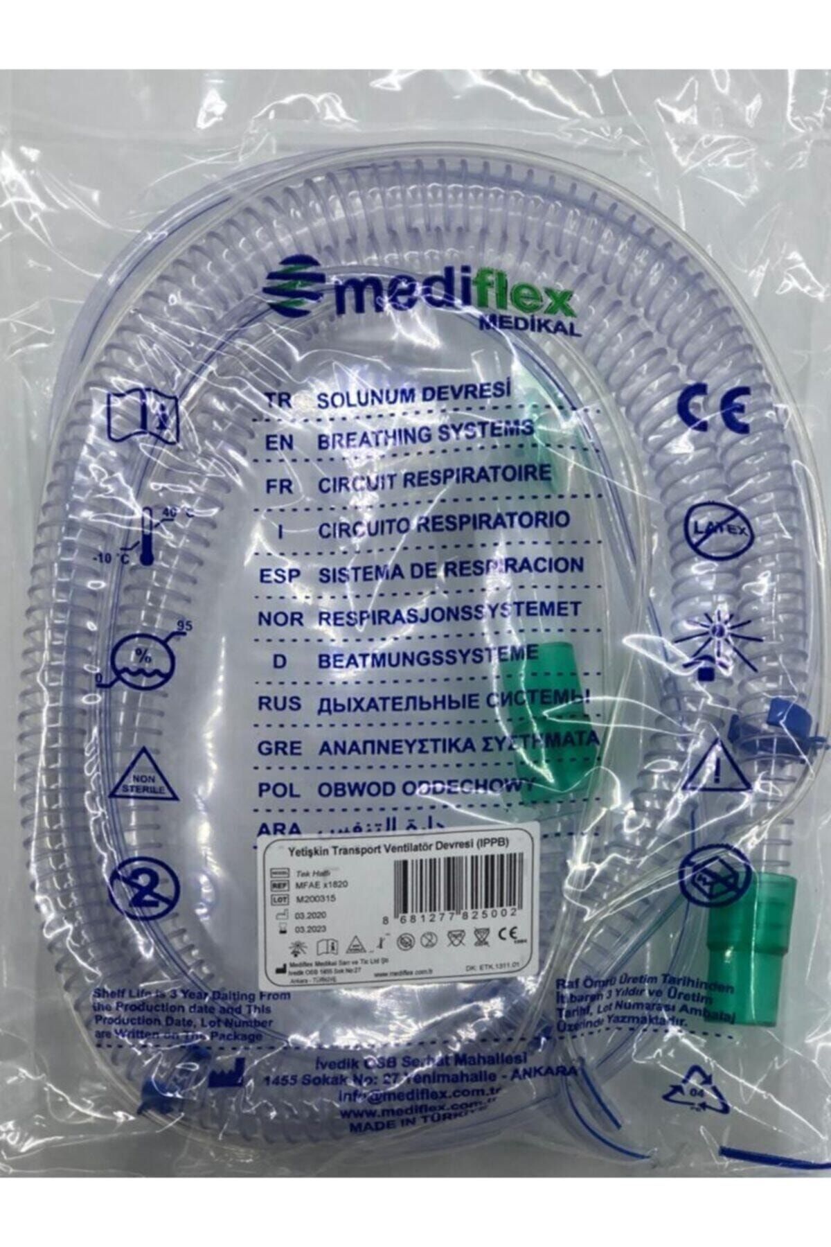 mediflex Mekanik Ventilatör Yetişkin Tek Solunum Devre