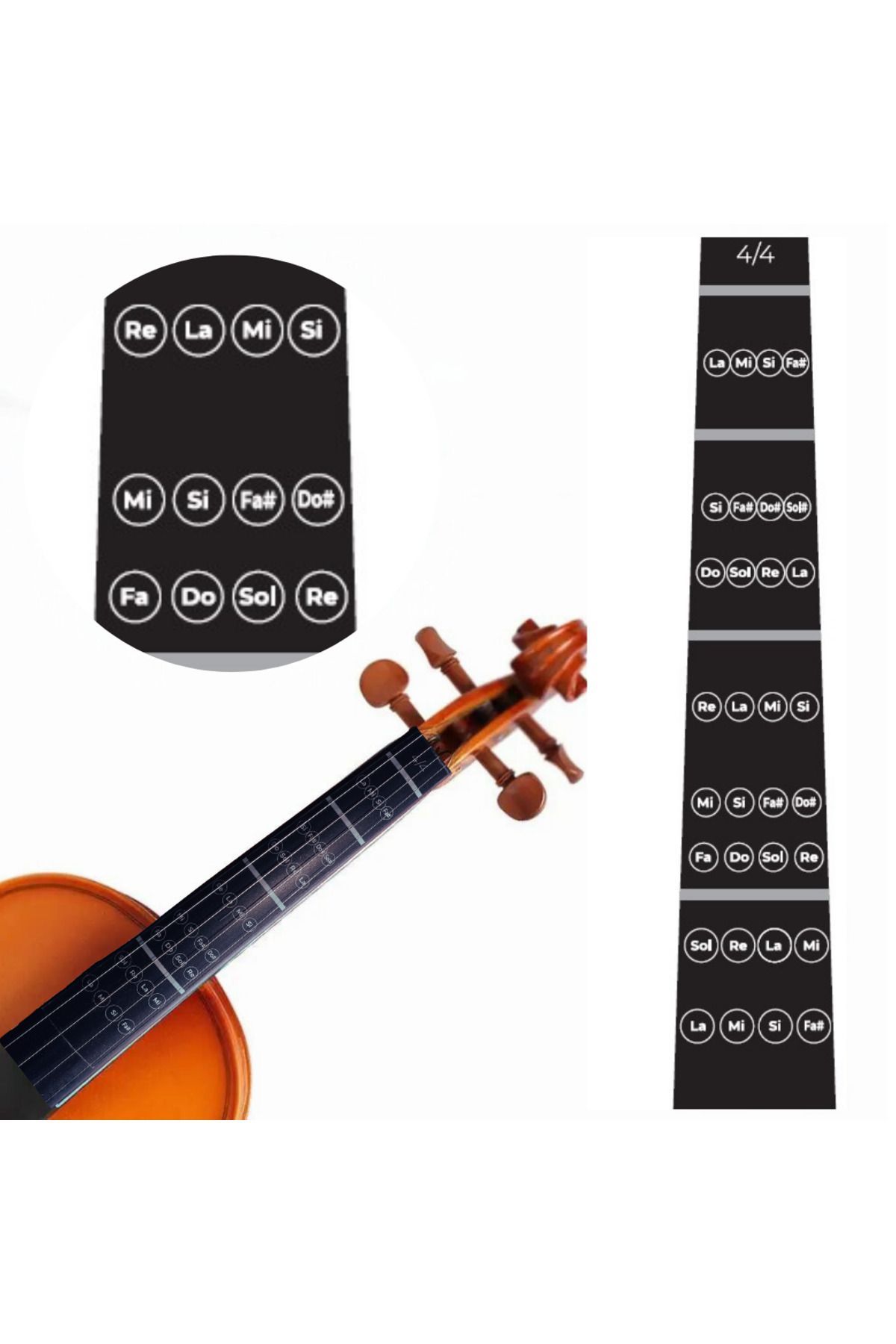 happypotam 4/4 tam boy keman-nota-etiket-kolay öğrenme-sticker-klavye-çıkartma-violin-keman aksesuar