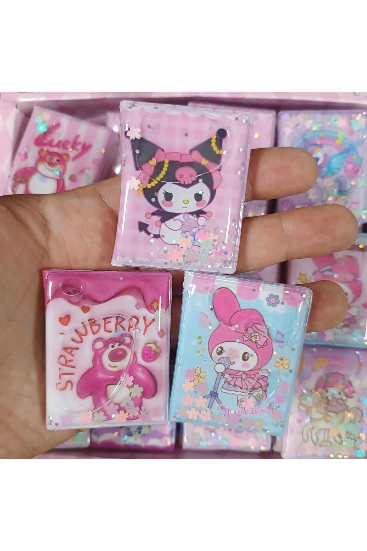 LRS STORE Sanrio Kawaii 3 Adet Mini Sulu Sticker Defteri 300+ Stickerlı Kuromi Melodi Defter