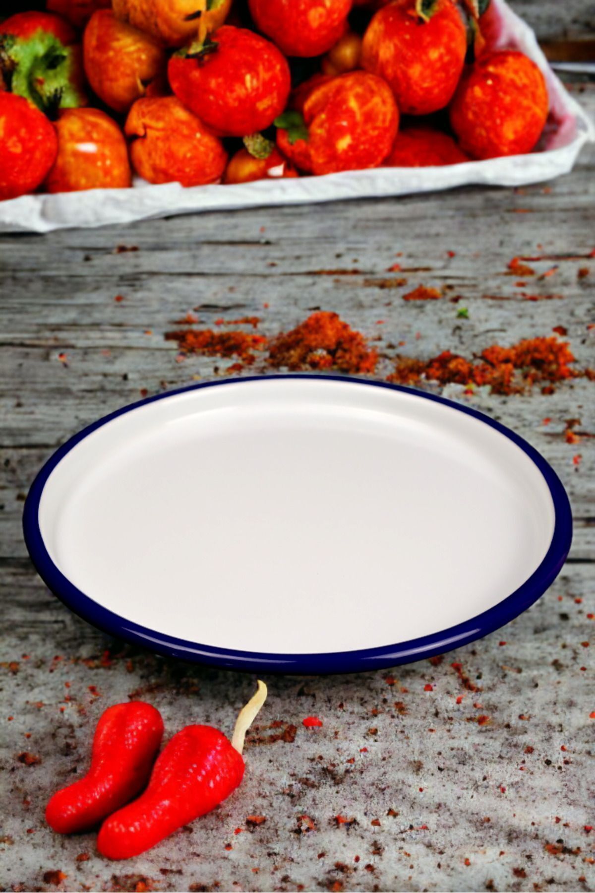İnci Emaye 22 No Kahvaltı Tabağı Tepsisi Supla Pasta Tabağı Servis Tabağı