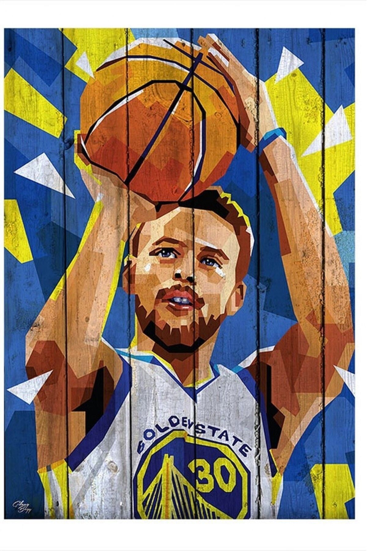 ekart Stephen Curry Nba Basketbolcu Model Ahşap Tablo 50cmx 70cm