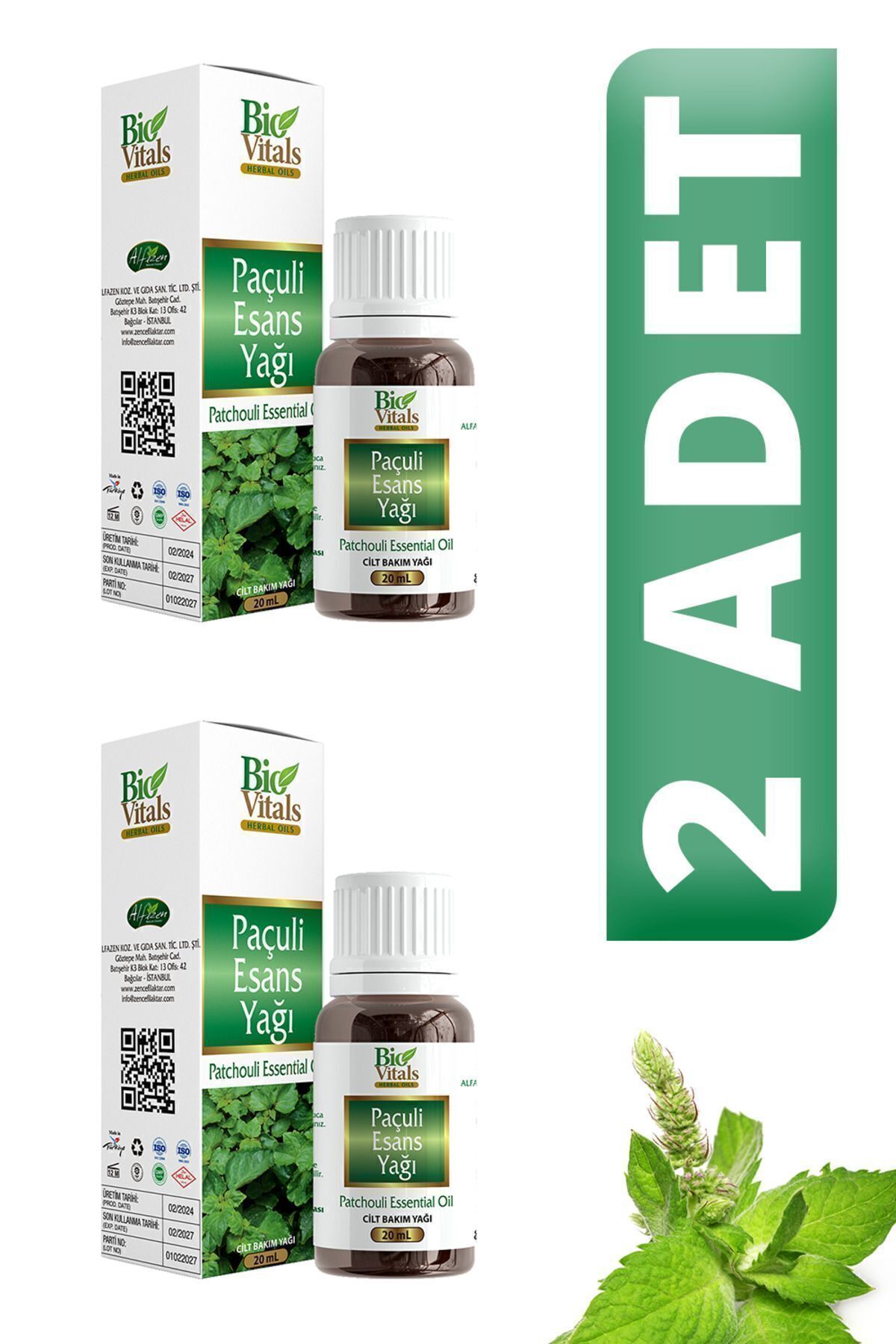 Bio Vitals Paçuli Esans Yağı 20 ml 2 ADET