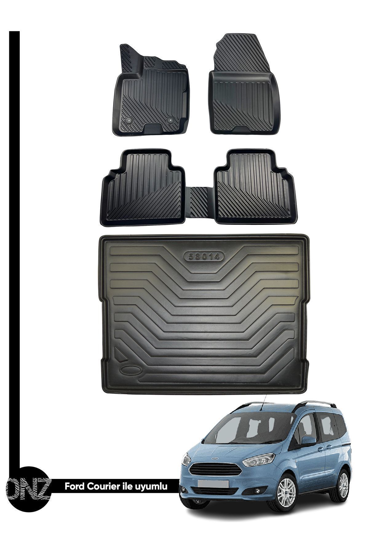 Leader Ford Courier 3d Havuzlu Paspas+bagaj Havuzu 3d Ikili Set