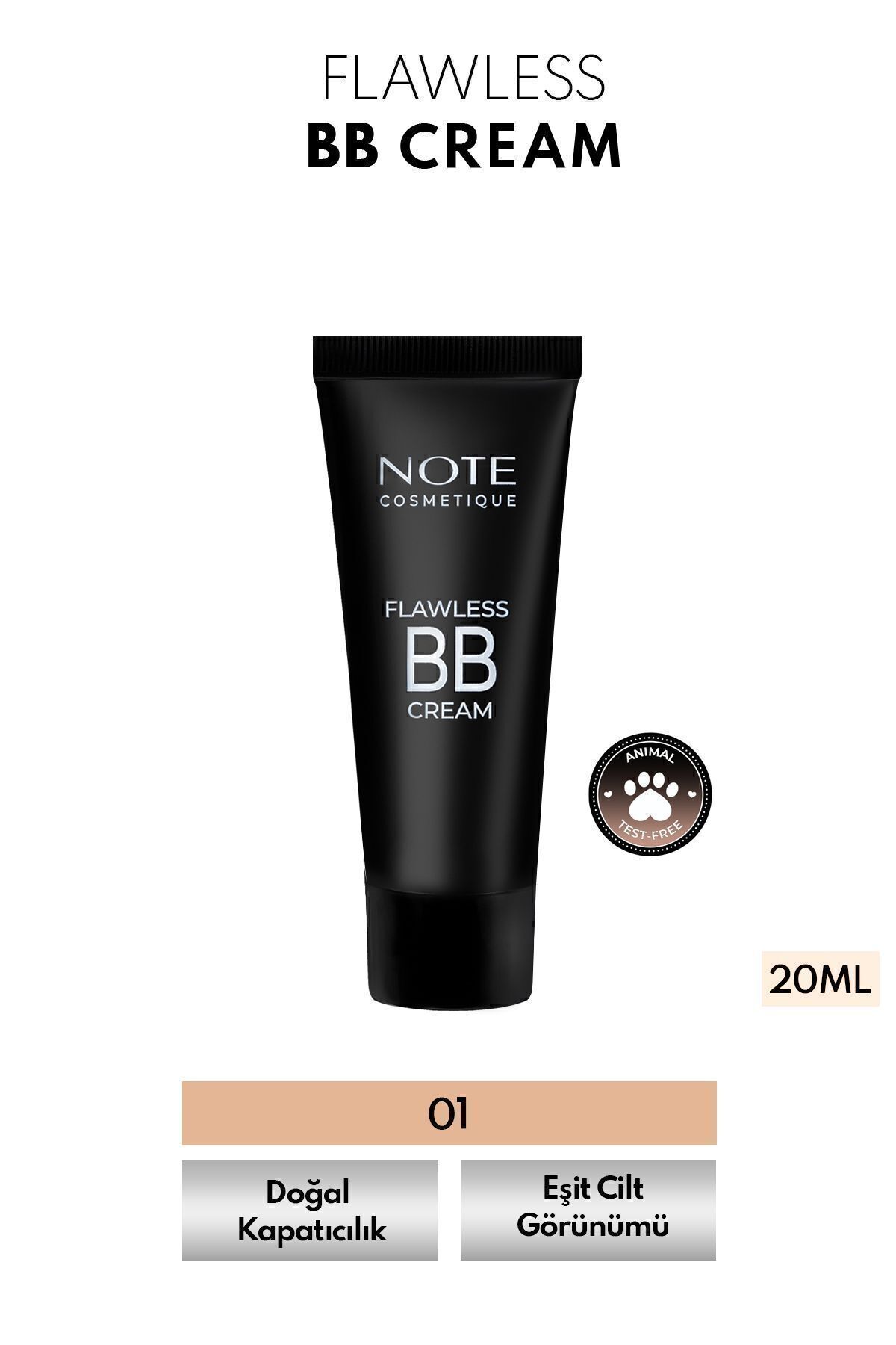 Note Cosmetics Flawless Bb Krem - Doğal Kapatıcı ve Açık Ton