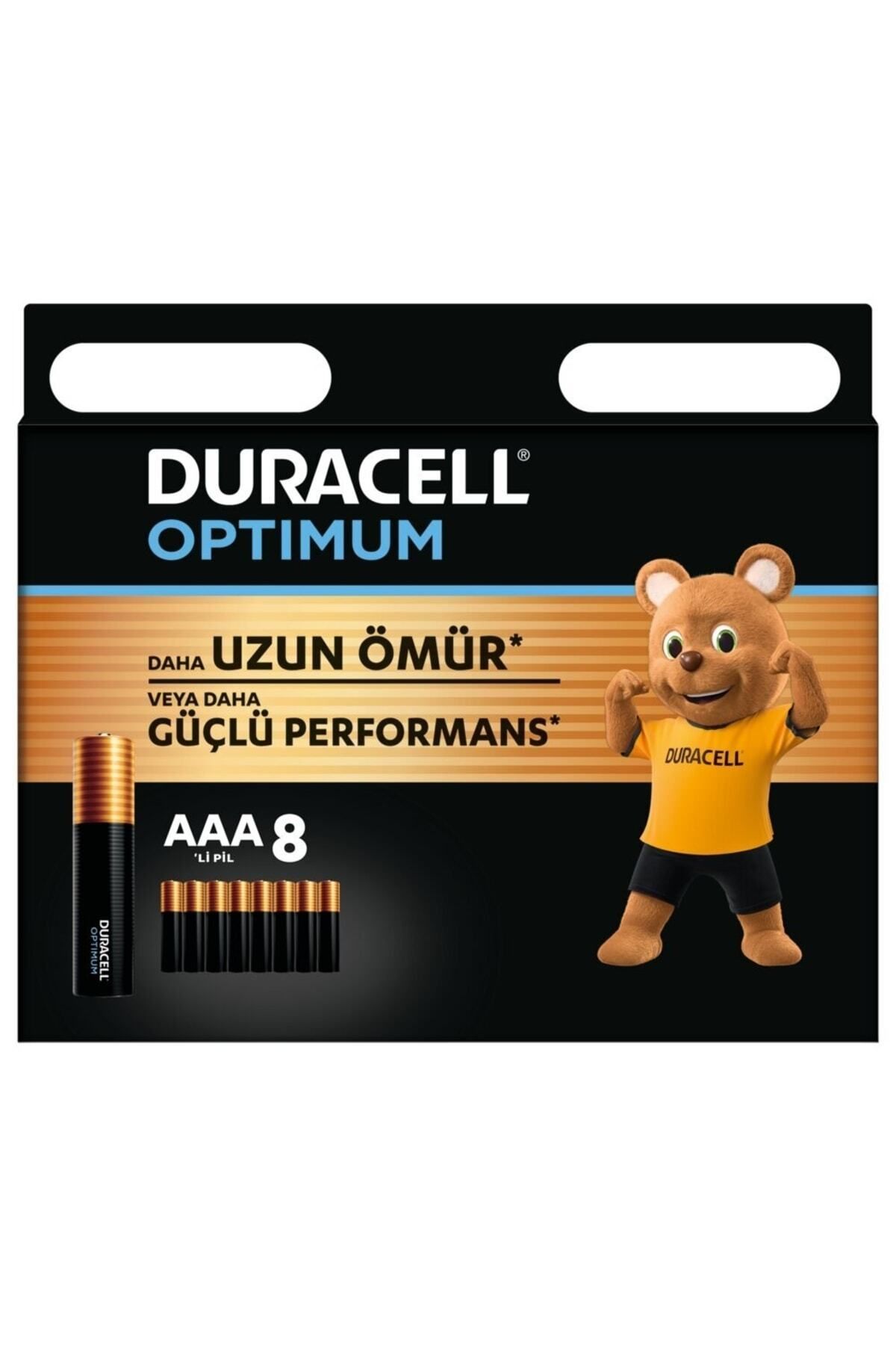 Duracell Optimum AAA Alkalin İnce Kalem Pil (8’li paket) 1,5V, LR6 MX1500