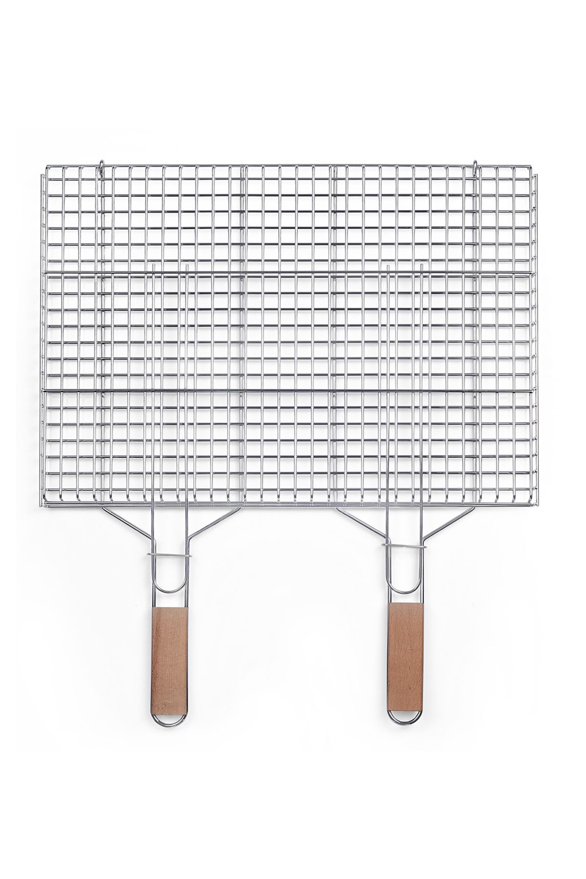 AKTÜRKLER 48x33 Çift Kulplu Büyük kafesli Krom Tel ızgara