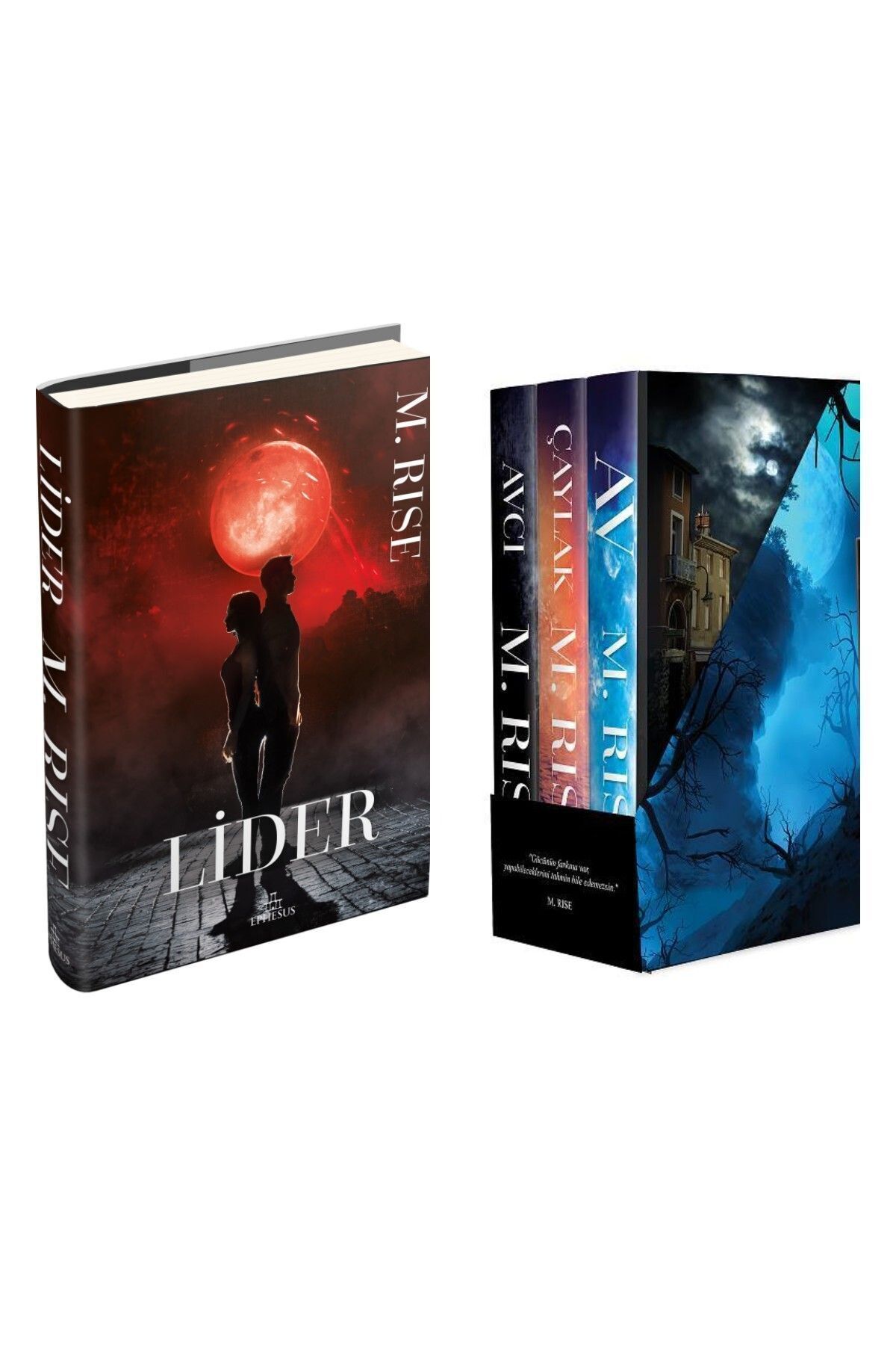Ephesus Yayınları CİLTLİ SERİ AV-AVCI-ÇAYLAK-LİDER 4 KİTAP  SET M. Rise  (M.RISE)( AYRAÇ POSTER HEDİYELİ)