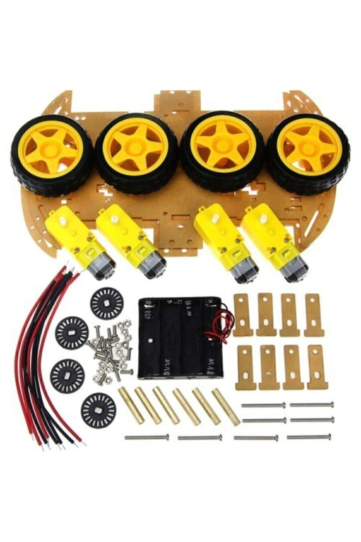 Arduino 4wd Araç Şase Kiti Robot Araba Kiti